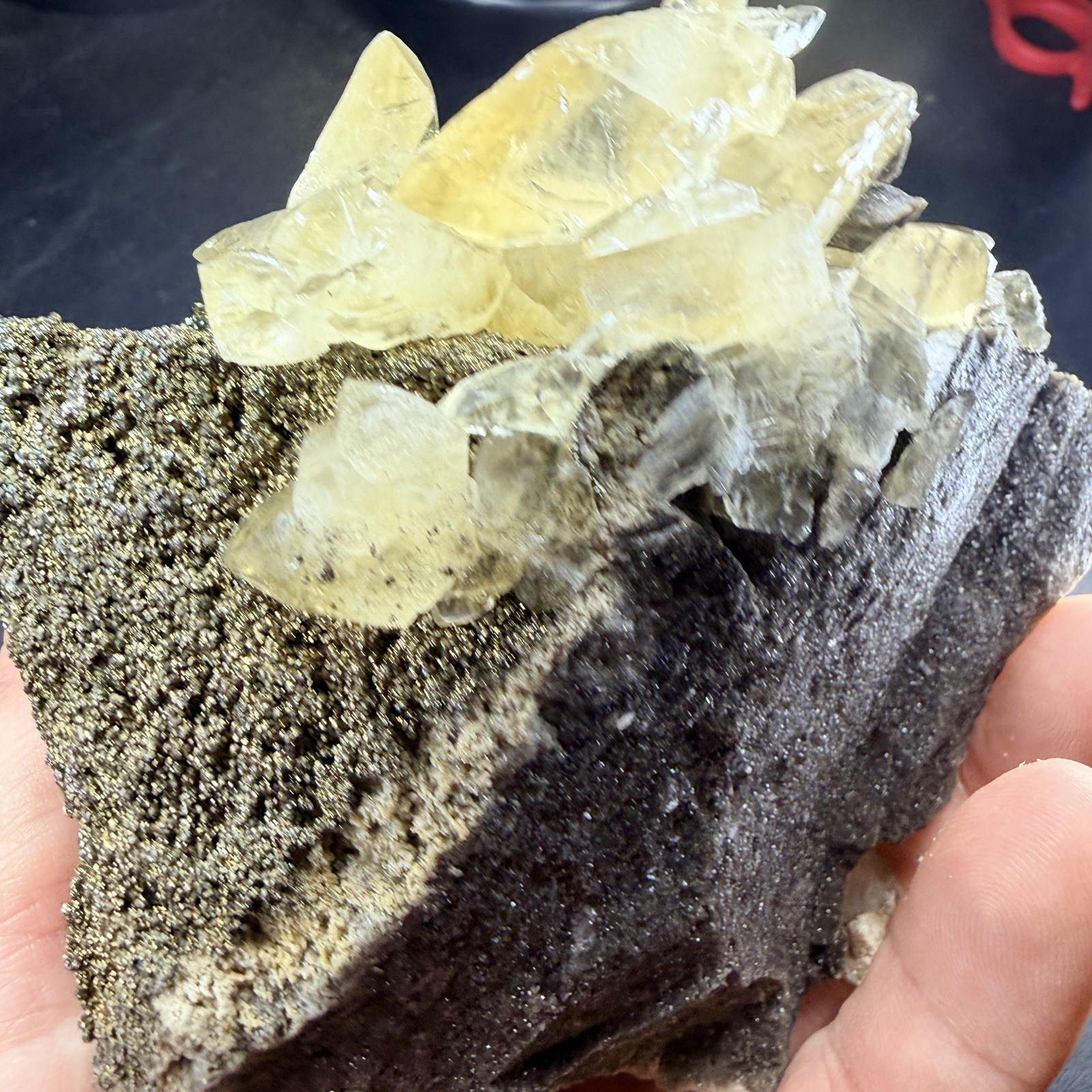 Calcite Crystals Iridescent Chalcopyrite on Matrix / Missouri *Video