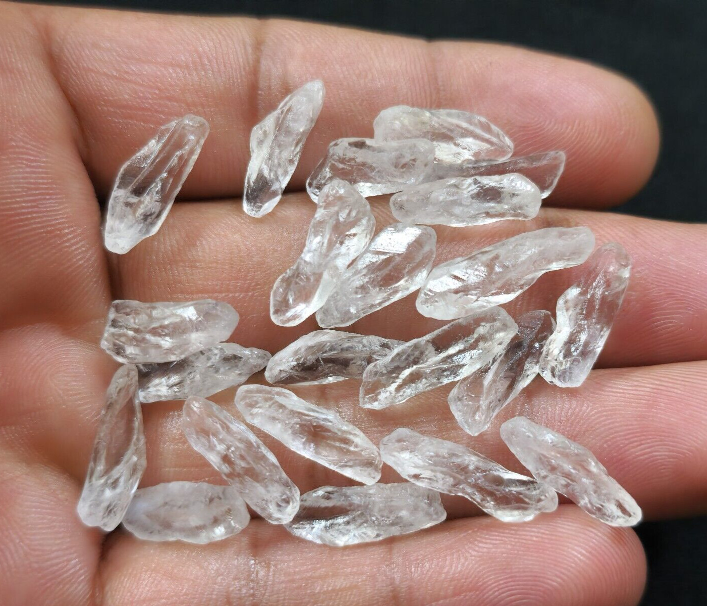Excellent Crystal Quartz Raw 22 Pcs Lot Size 16-20 MM Rough Gemstone For Jewelry
