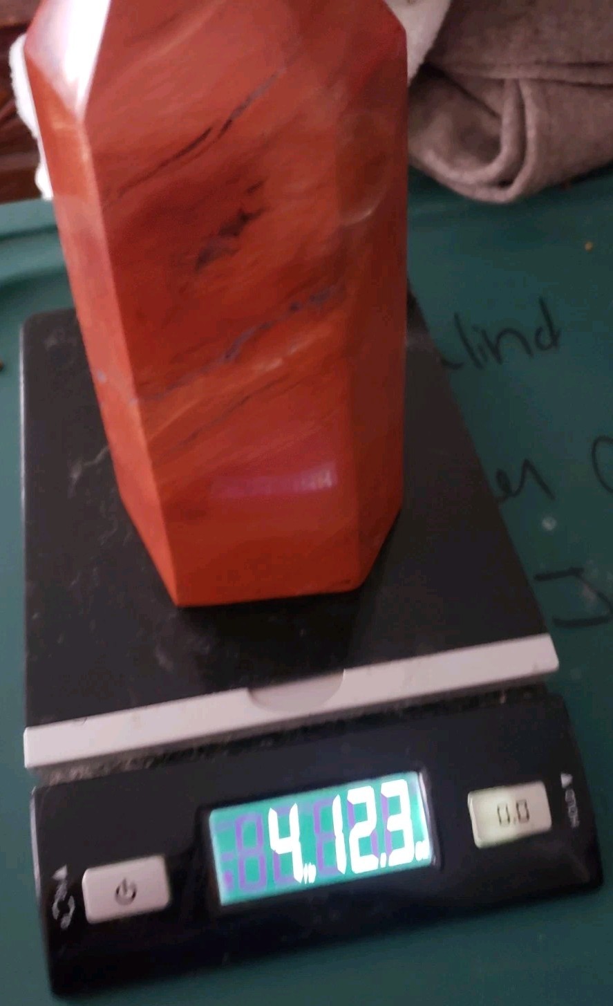 7.5″ Red Jasper Crystal Tower 4lb 12oz Weight Multicolored Rare