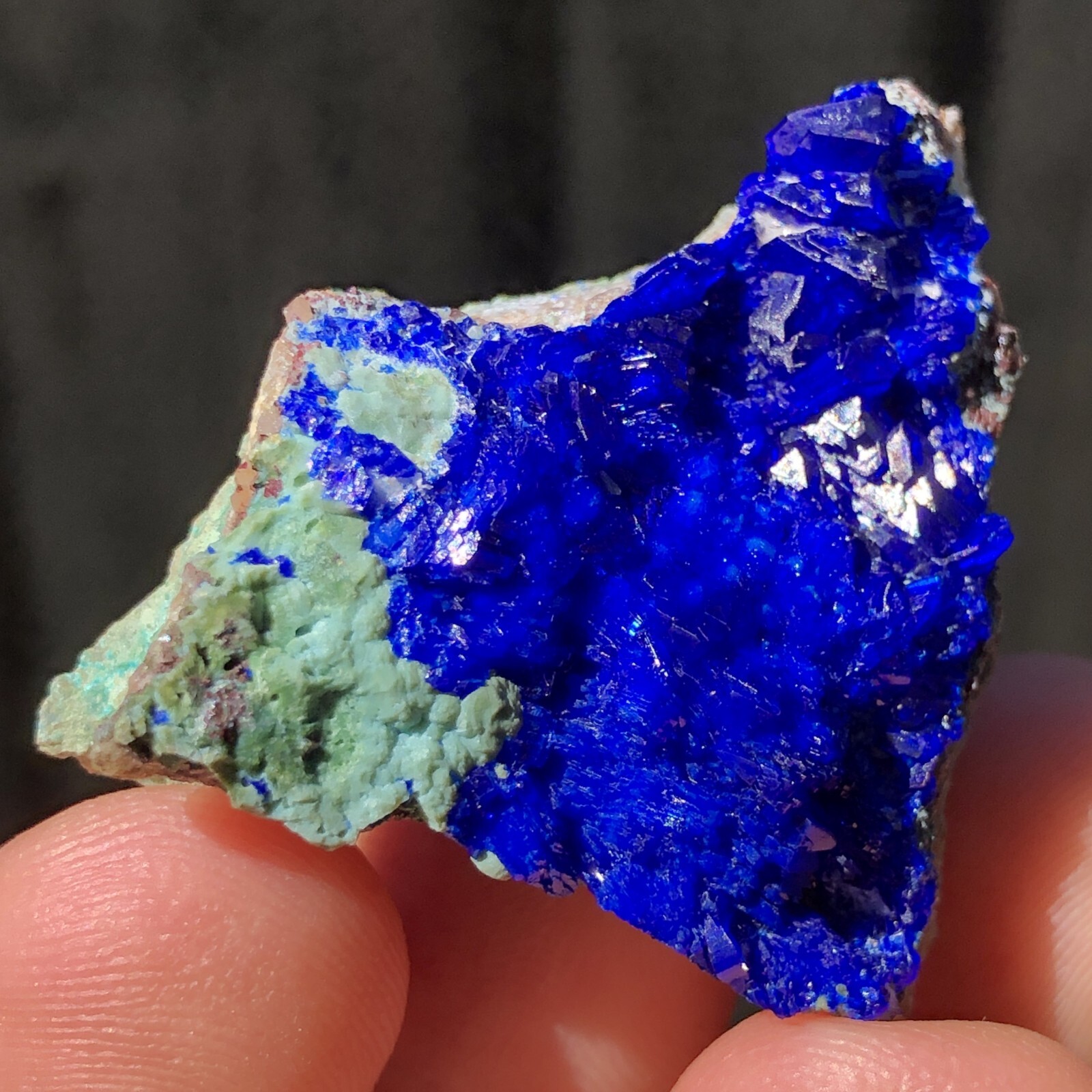 3.5cm Linarite Crystals with Chrysocolla from Grand Reef Mine, Arizona, USA