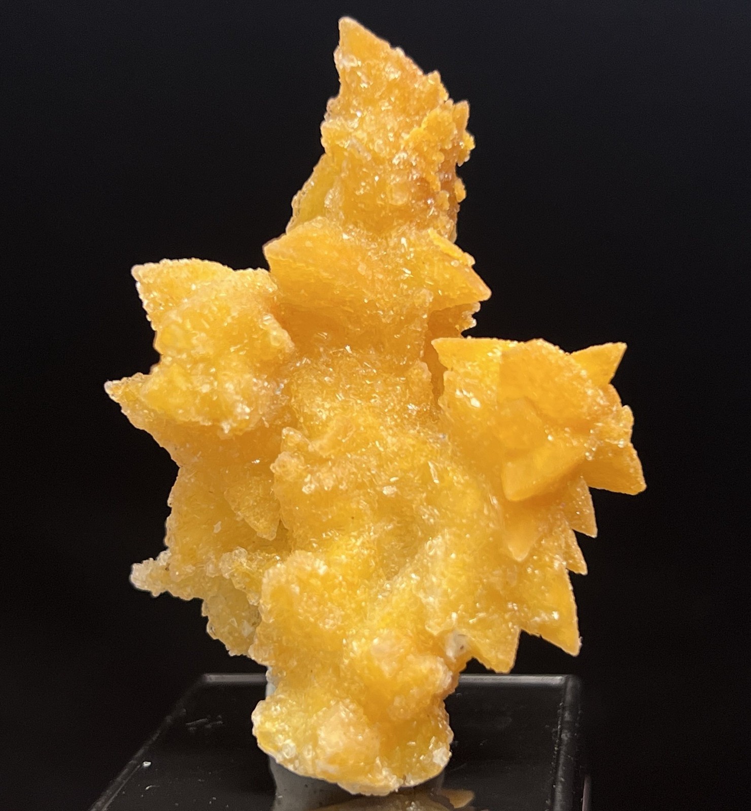55mm 34g Sparkling Selenite coated Calcite on Stibiconite, Natural Mineral