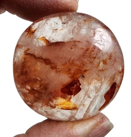Fire Quartz Polished Pebble Brazil 35.4 grams.
