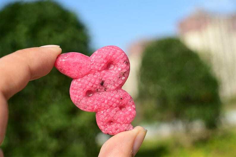 Natural Rhodonite Snake 1.6” Reiki Crystal skull carved Heal decor gift 1pc