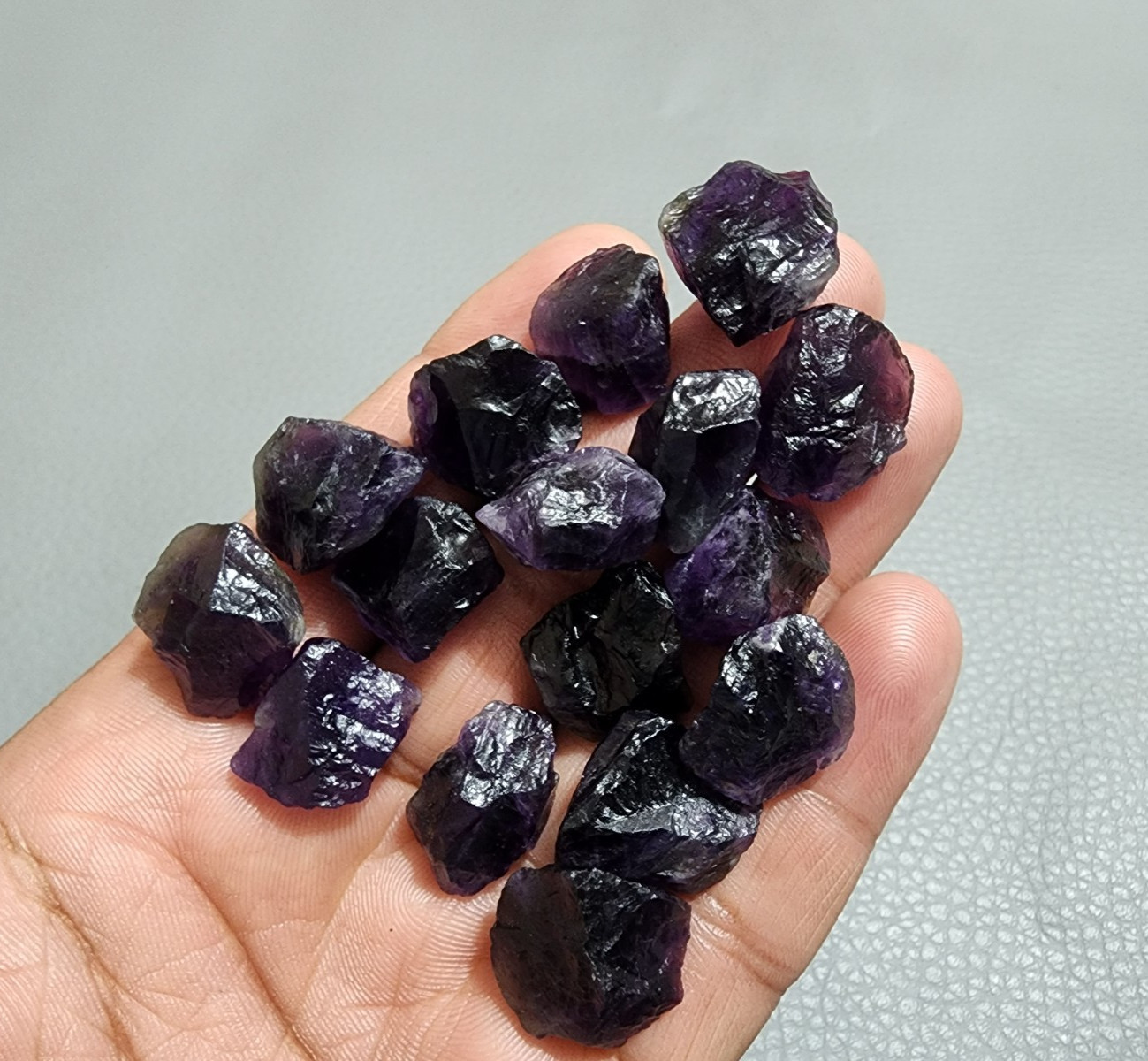 16 Pcs Wonderful Purple Amethyst Rough Gemstone Raw Size 18-20 MM Crystal Stone