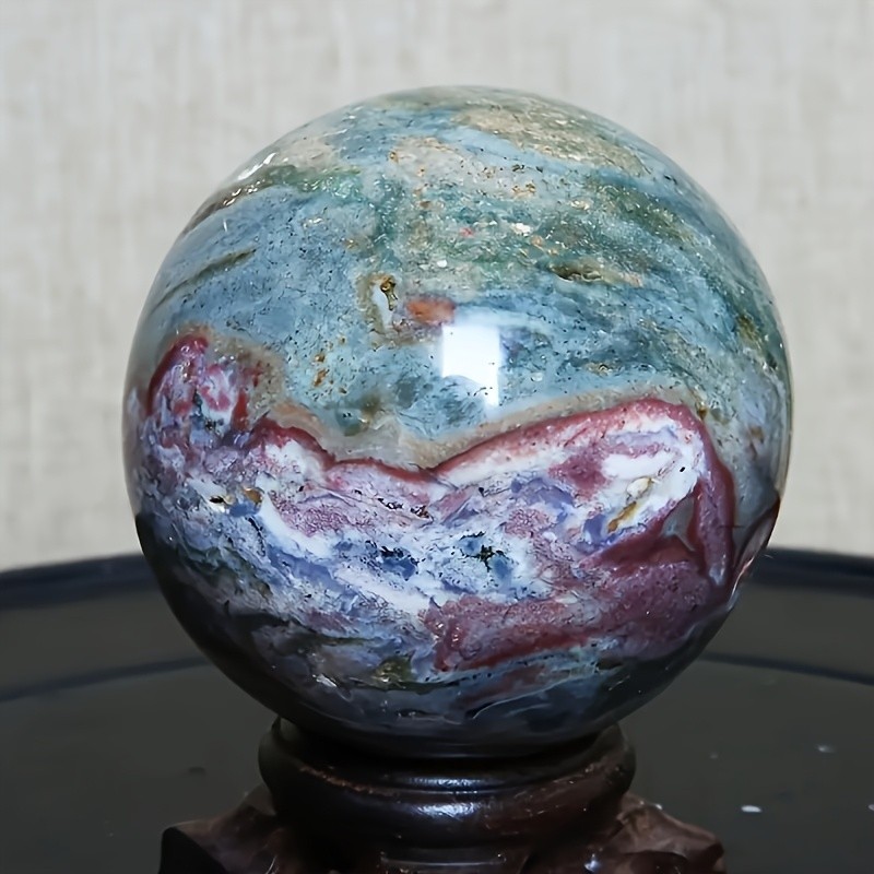 Random Natural Ocean Jasper Crystal Sphere Quartz Ball Healing Reiki Decor Gift