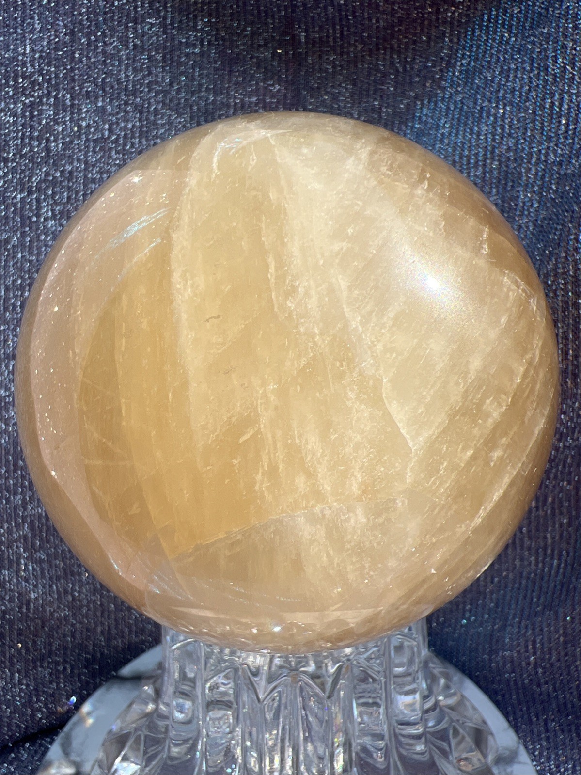 Honey Yellow Calcite Large Sphere 1 # 10 oz 80 mm 3.1 inch Crystal US Seller 51