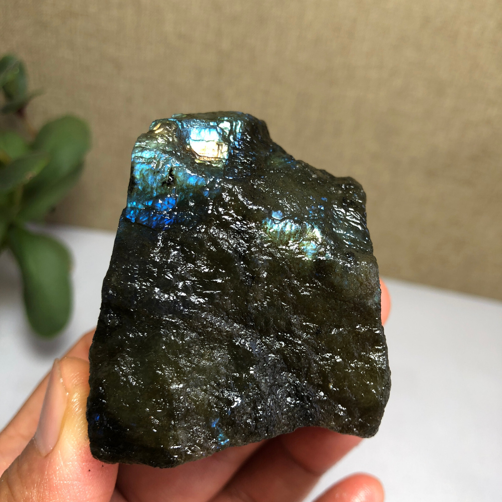 52mm Natural Labradorite Crystal gemstone rough original Specimen 159g g6790