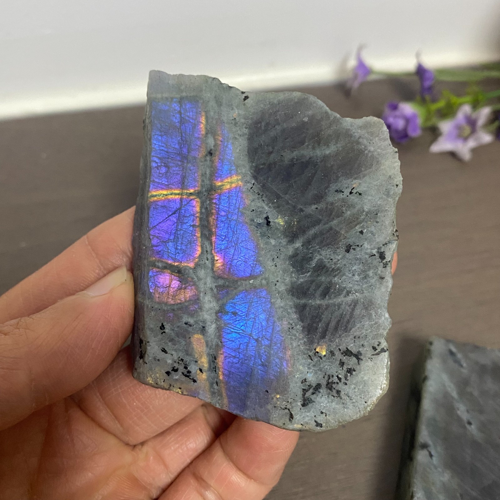158g 2Pcs Top Labradorite Crystal Stone Rough Mineral Specimen Healing