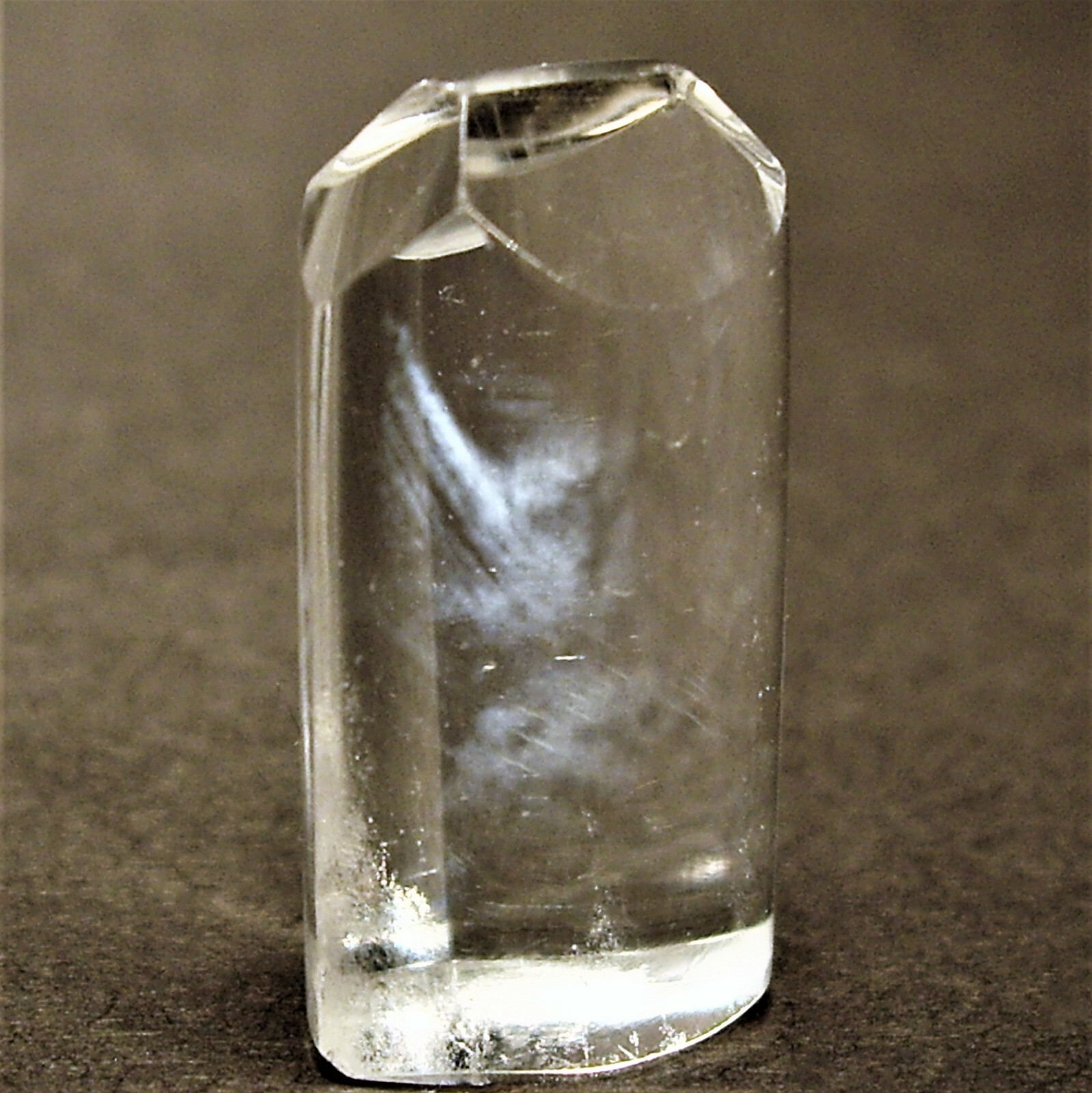 Feathery Blue Internal Light Refraction Phantoms In Super Clear Quartz 23.3cts