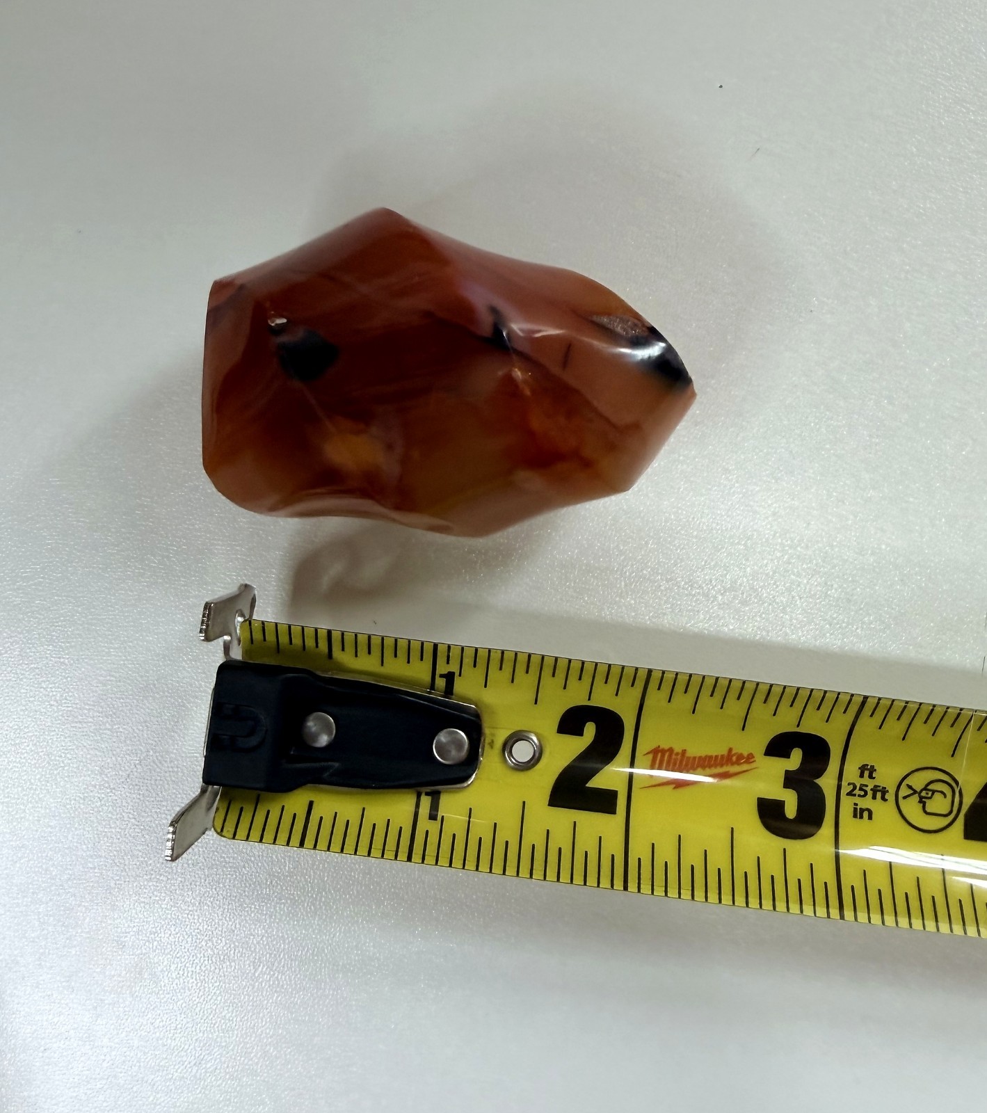 Carnelian Flame Crystal Polished Orange Agate Freeform 101g 2.5in Druzy