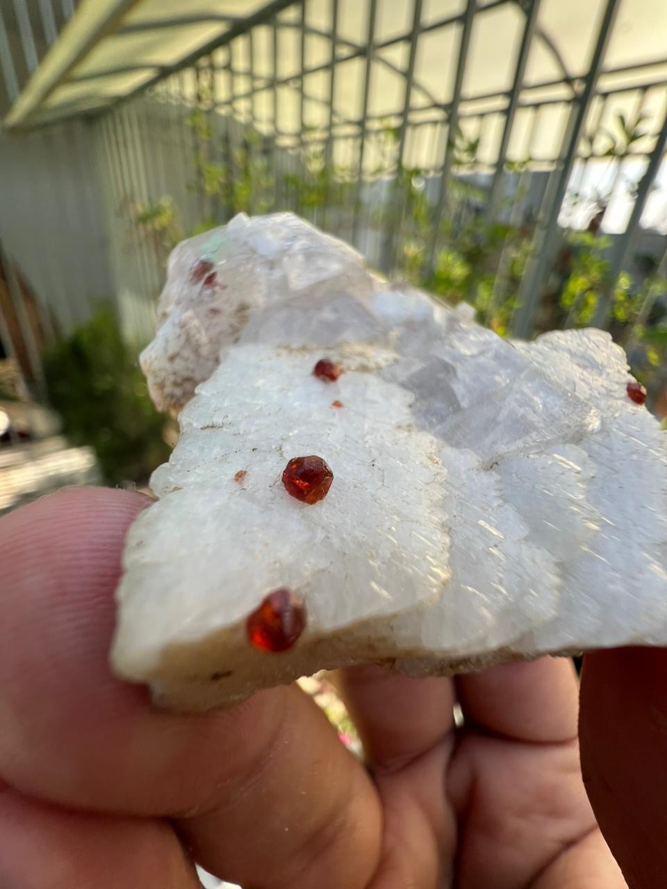 49GM | Natural Red Garnet Etched & Quartz Crystal Specimen | Skardu Pakistan.