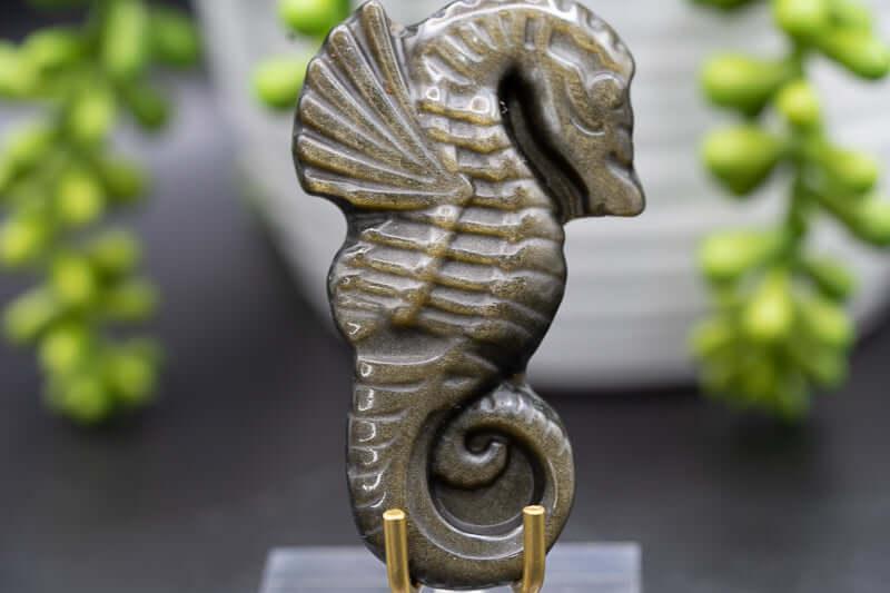 Gold Sheen Obsidian – Seahorse