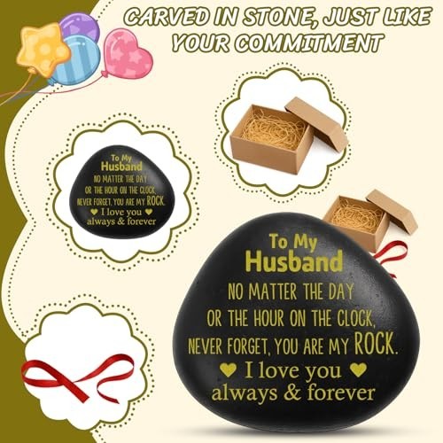 Engraved Stone Gift for Him – Romantic Valentine’s Day, Anniversary, Birthday Gi