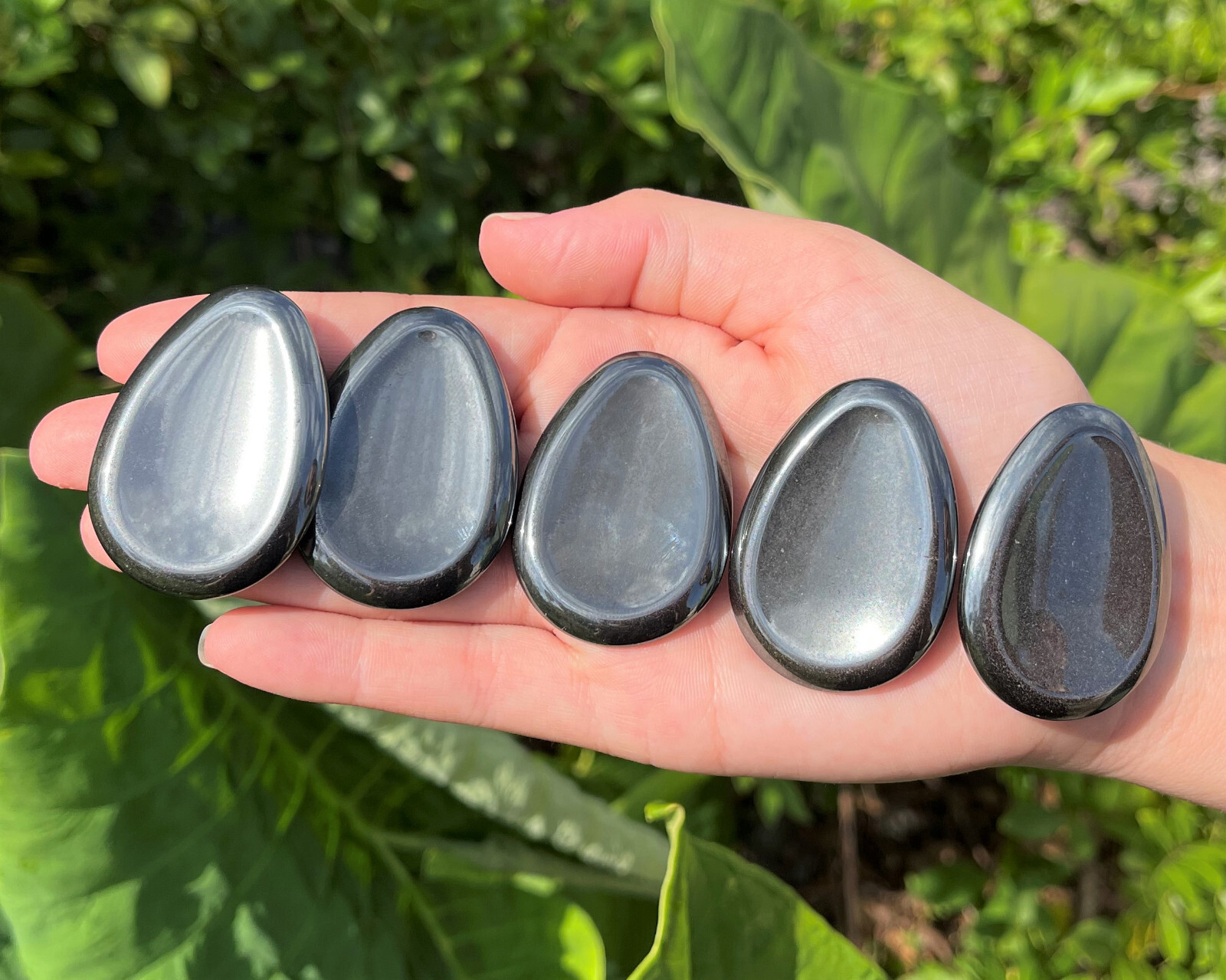 Triple Protection Worry Stone Set – Gold Tiger Eye, Black Obsidian & Hematite
