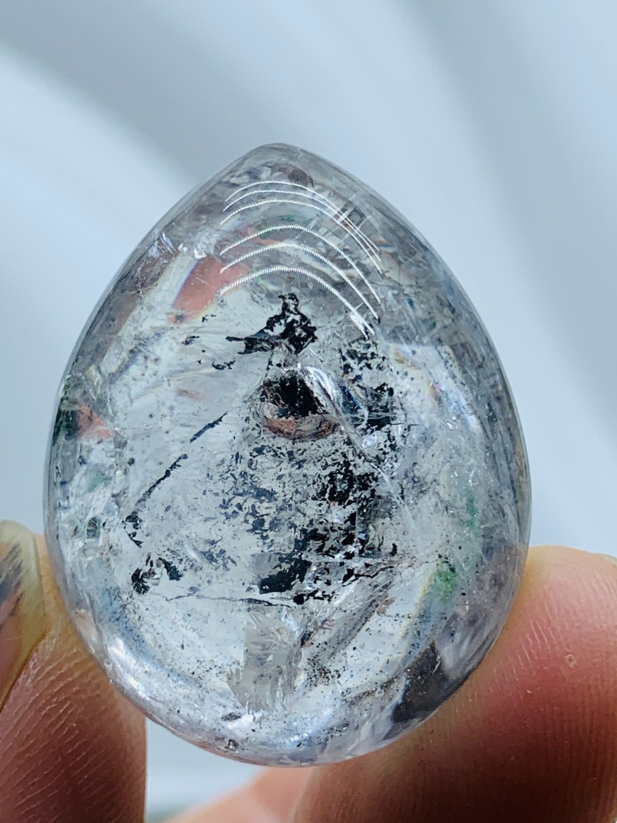 Natural Herkimer Diamond Enhydro Crystal Cluster&big moving water drop 21g 34MM