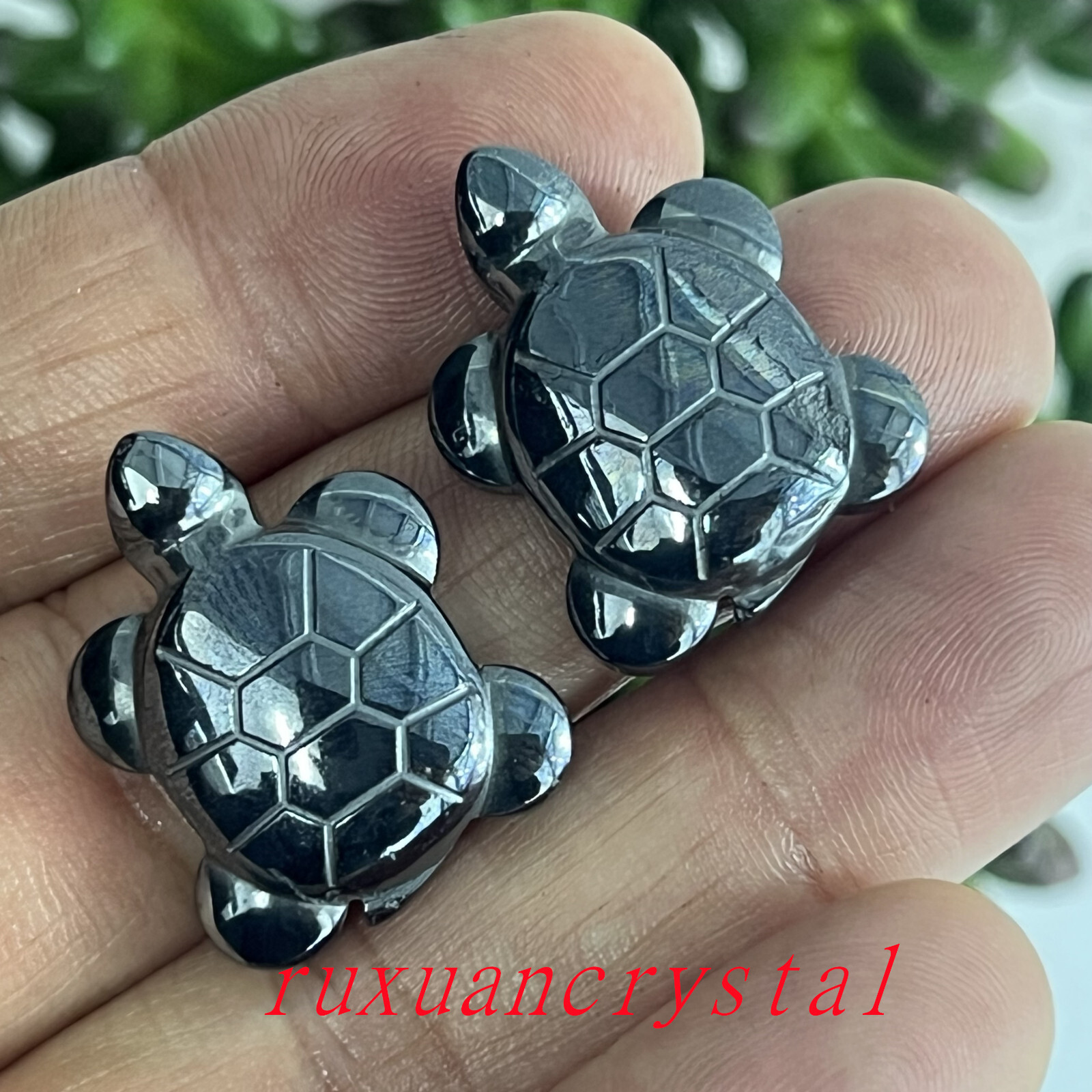 3pcs Natural Hematite Quartz Hand Carved tortoise skull Crystal Reiki healing