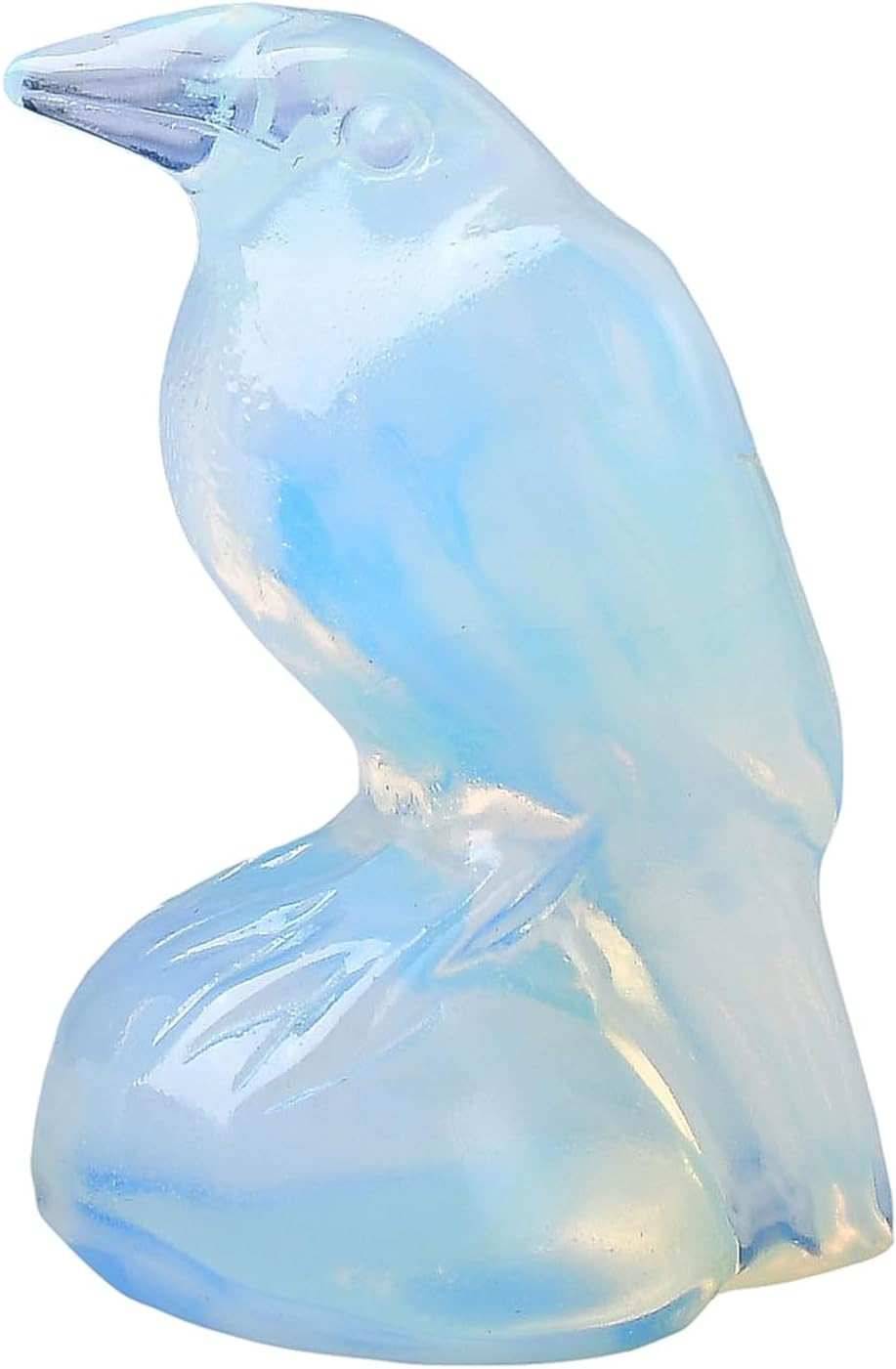 Crystal Raven Figurine 2 Inch Hand Carved Gemstone Crow Statue Gothic Decor
