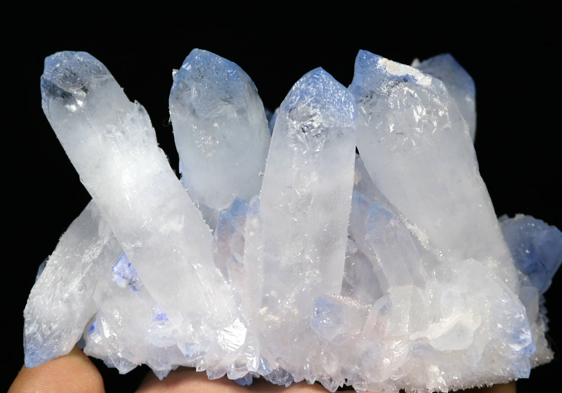 1.69lb Rare Beatiful Blue Tibetan Ghost phantom Quartz Crystal Cluster Specimen