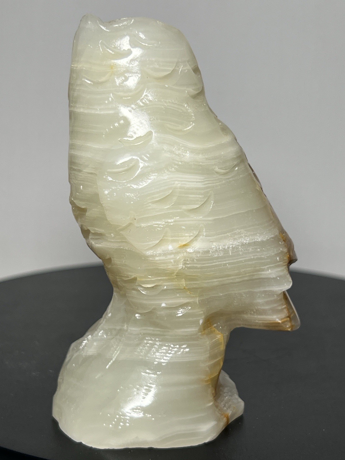 White & Green Calcite 3 Piece Set – Vase, Owl, & Star – see description for info