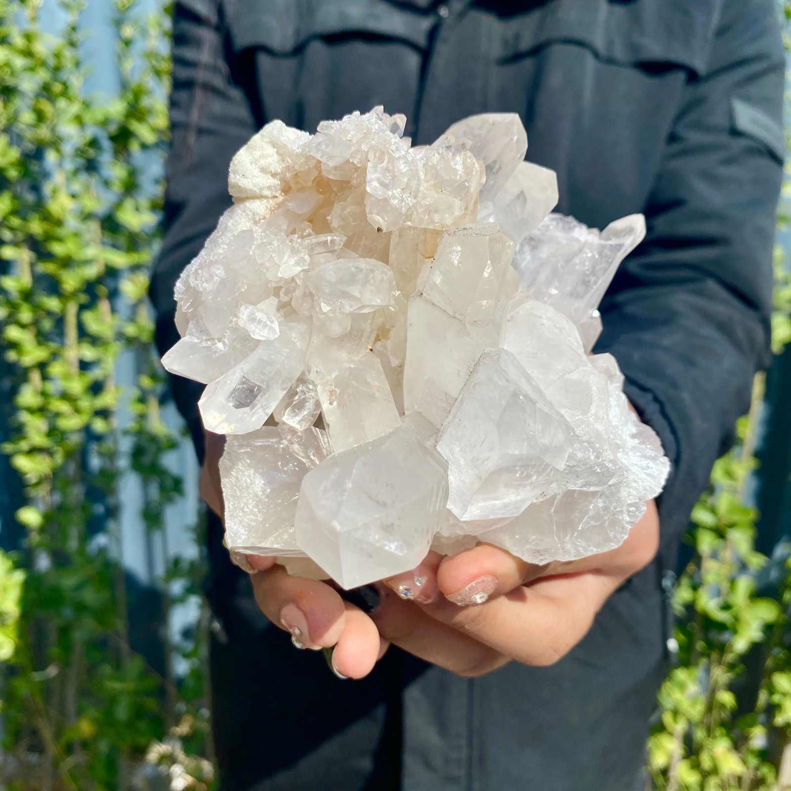 2.1LB Natural rare white water crystal cluster backbone mineral specimen