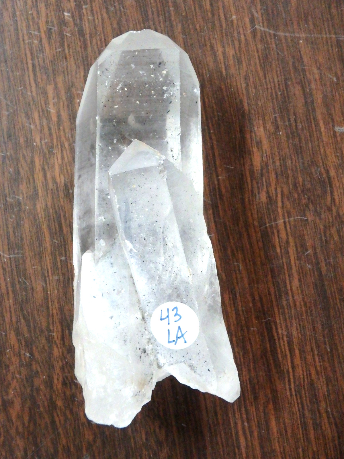 Crystal Twin Quartz Point $43 All Natural with Key Etchings 204.8 grams Rocket