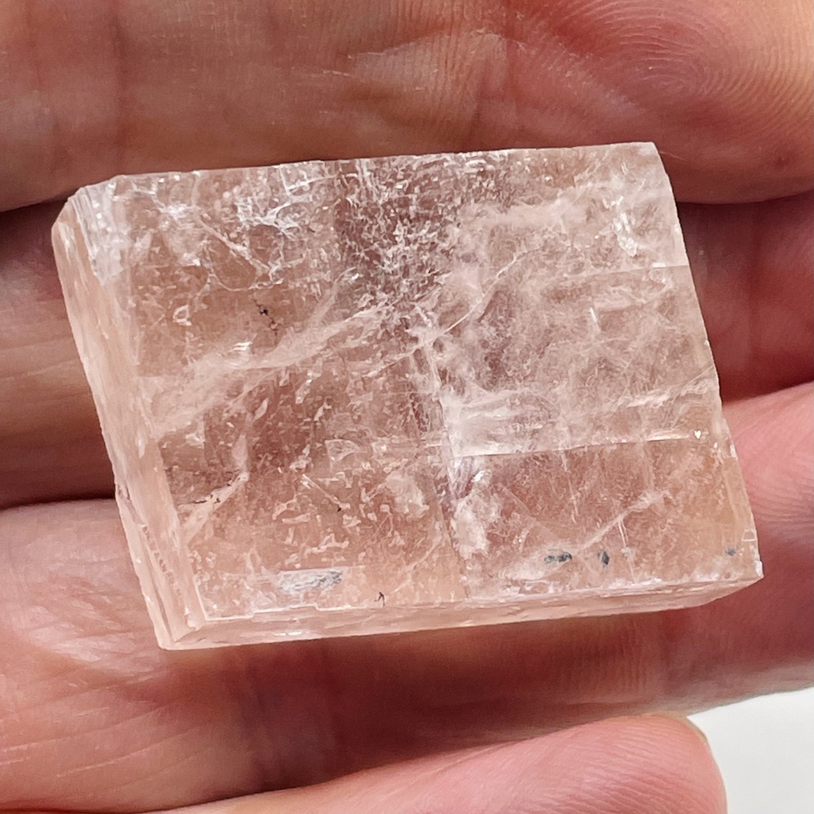 Optical Calcite / Iceland Spar 23g Rectangular Prism | 39x23x12 | Clear, Pink |