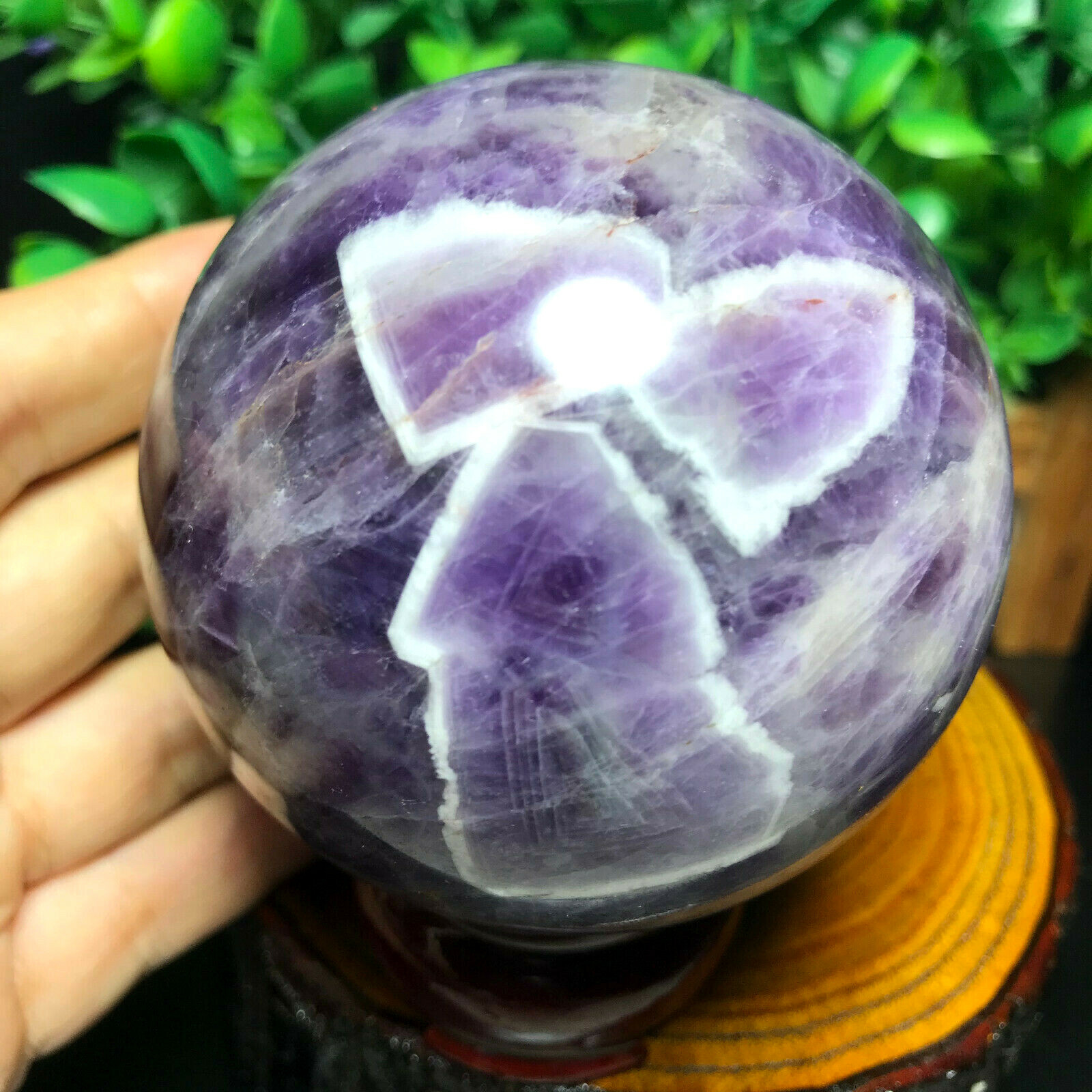 556g 73mm Natural Dreamy Amethyst ball quartz crystal sphere healing 214
