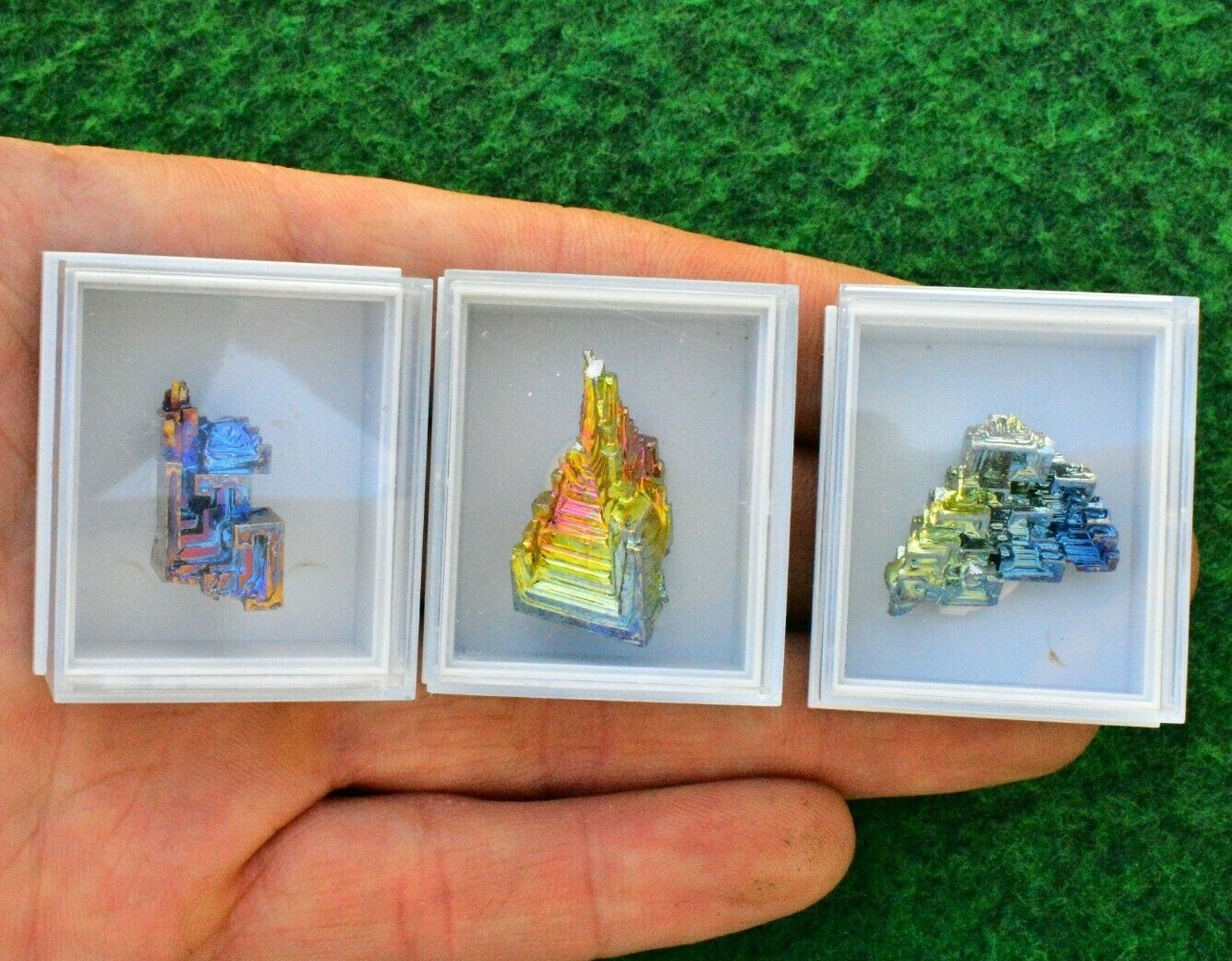 1 Rainbow Bismuth Crystal Boxed+ID Titanium Specimen GIFT UK Quick Postage✔✔✔