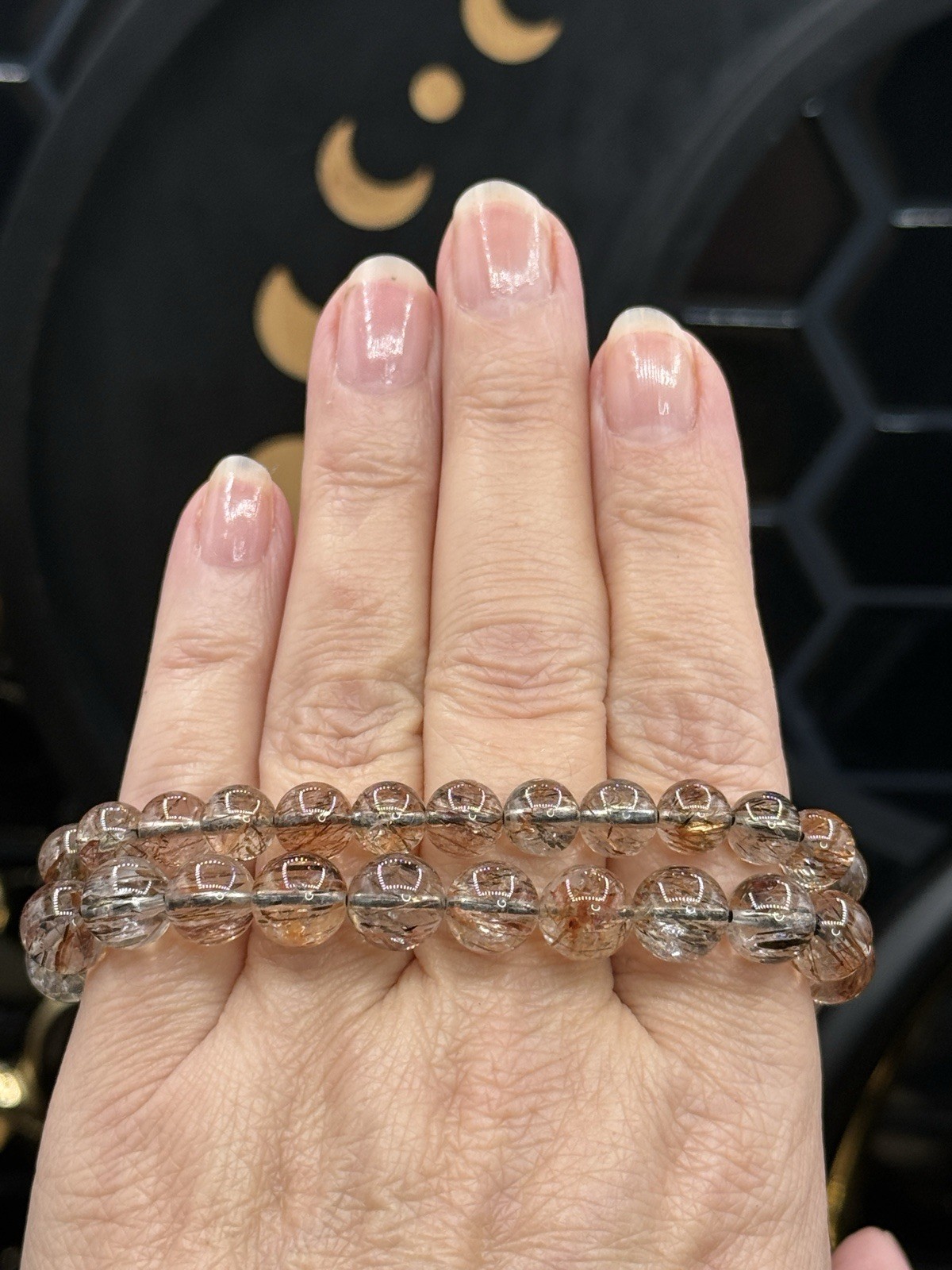 Natural HQ Black & Copper Rutilated Quartz Bracelets Free shipping