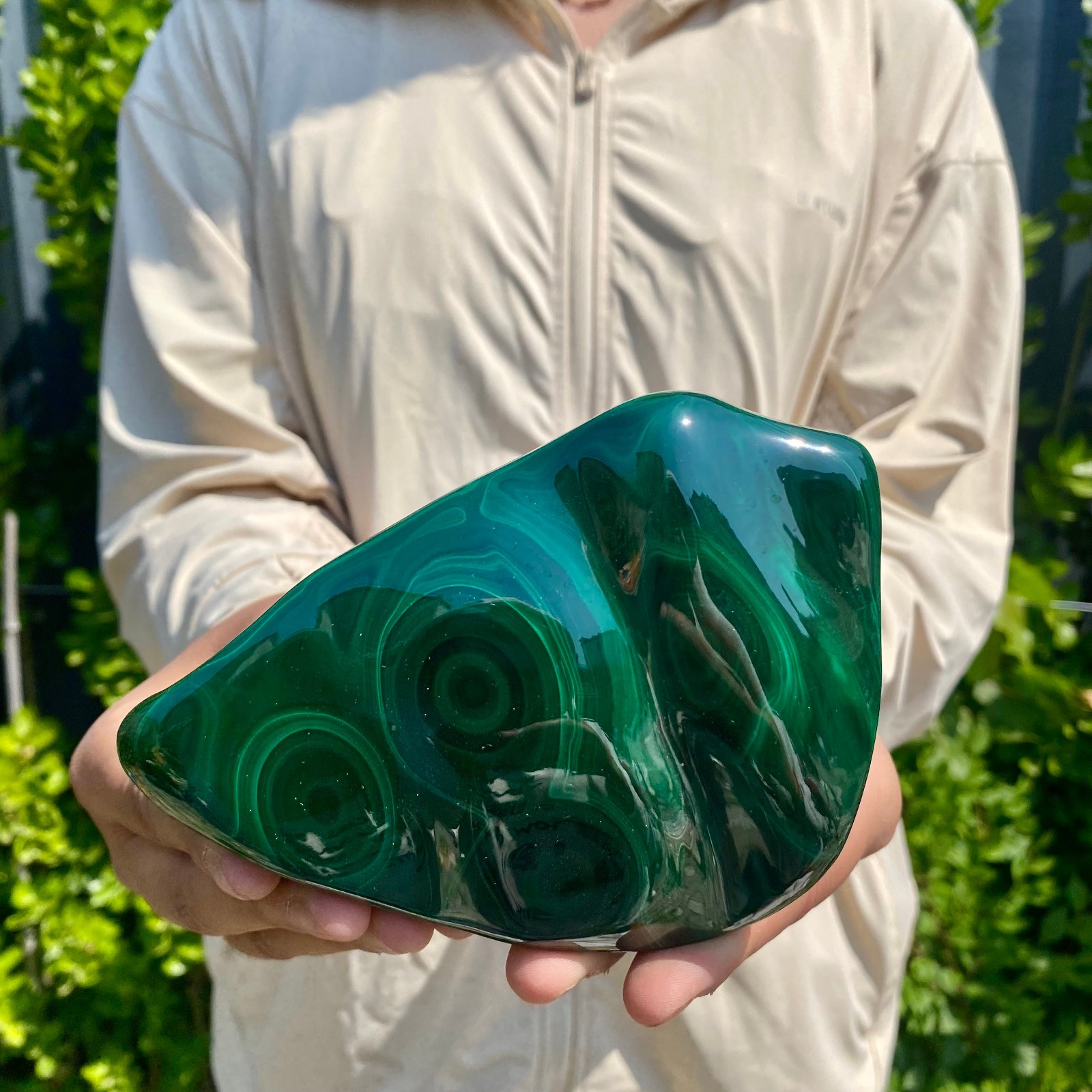 2.35LB Natural glossy Malachite transparent cluster rough mineral sample