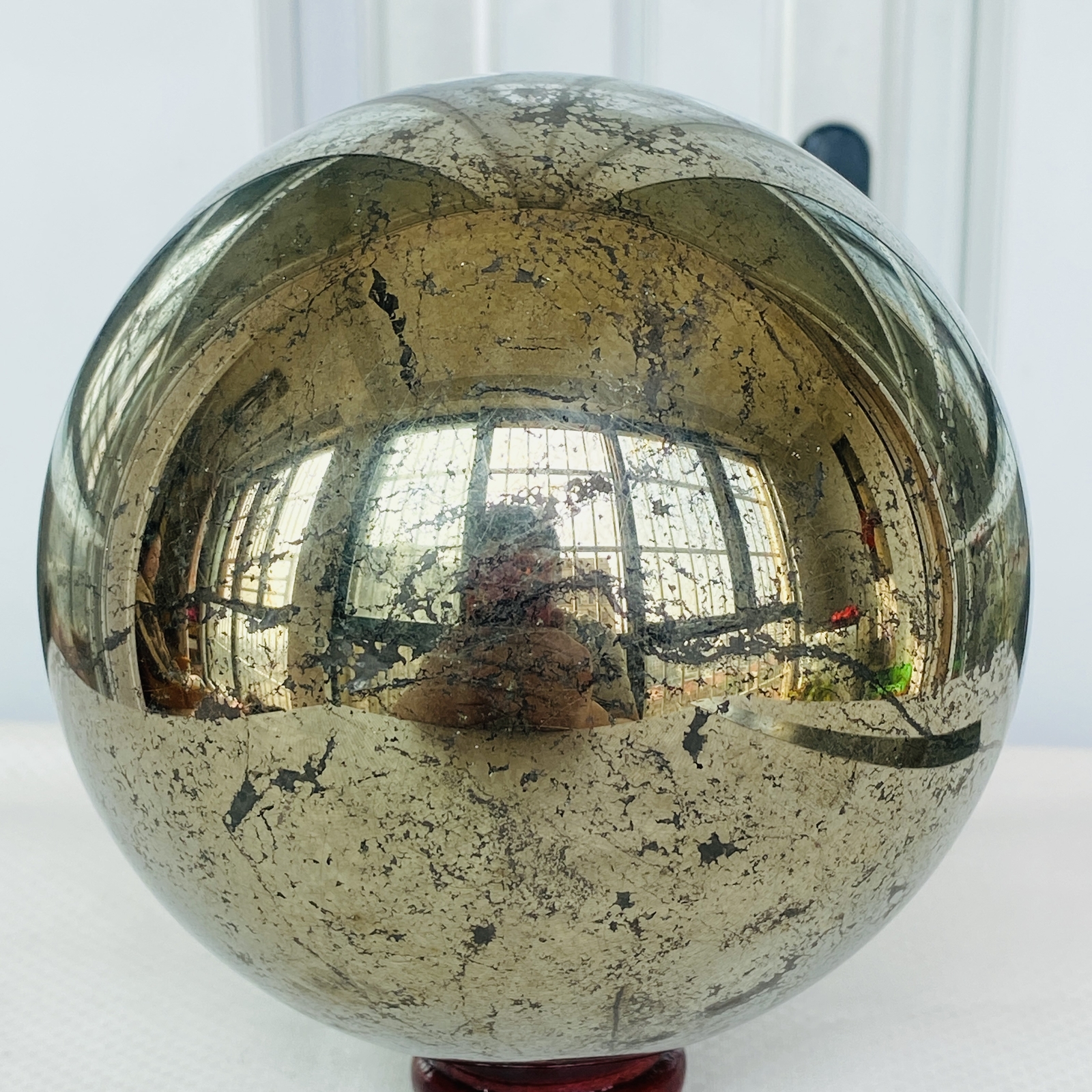 Natural Chalcopyrite Quartz Crystal Ball Energy Reiki Healing 3560G