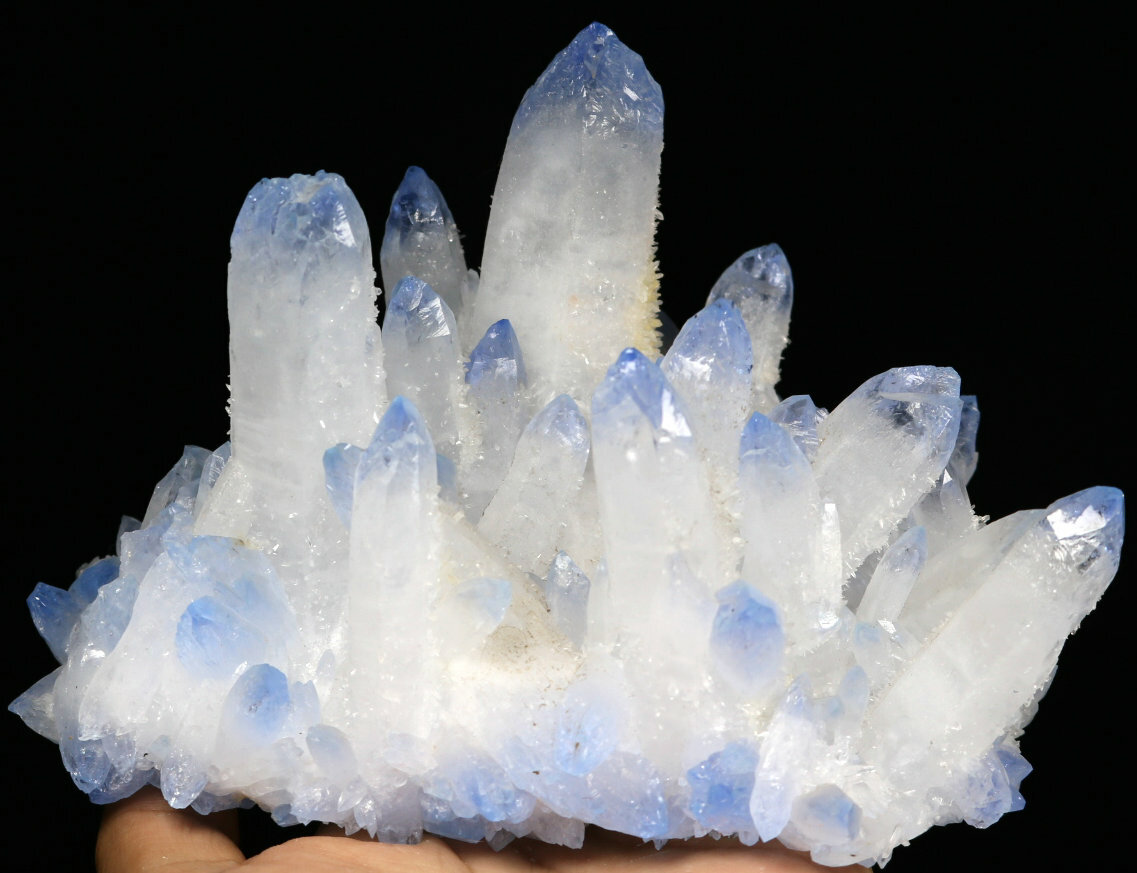 2.98lb Rare Beatiful Blue Tibetan Ghost phantom Quartz Crystal Cluster Specimen