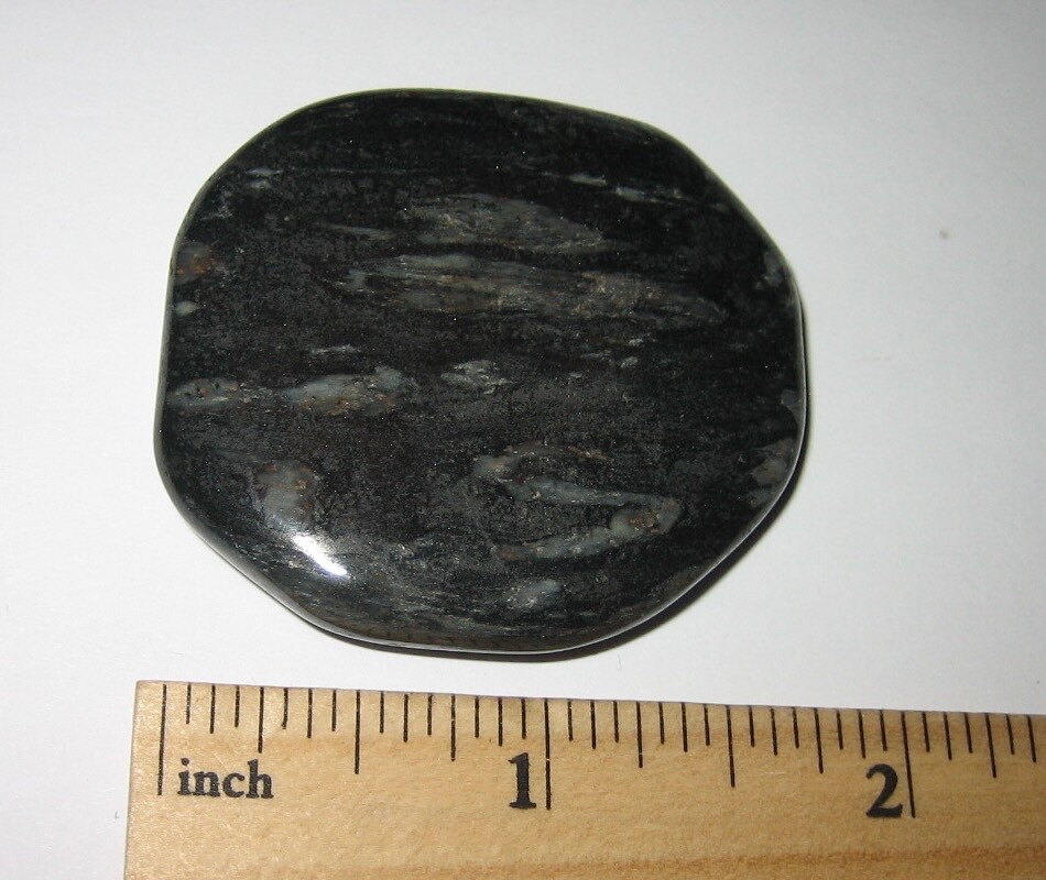 1.7″ RARE TUMBLED POLISHED FLAT ‘ISUA STONE’ PALM STONE MINERAL GREENLAND 39g *8