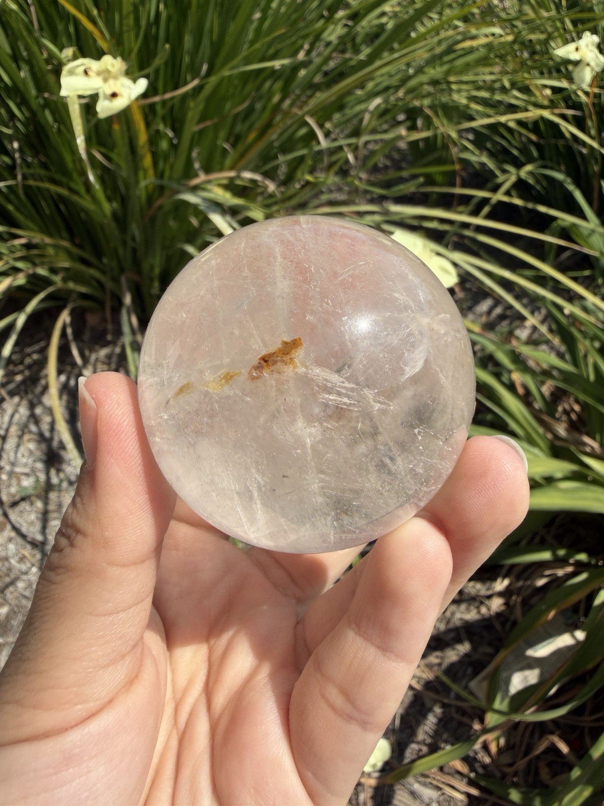 Natural Clear Quartz Crystal Sphere White Healing Stone Ball,A352