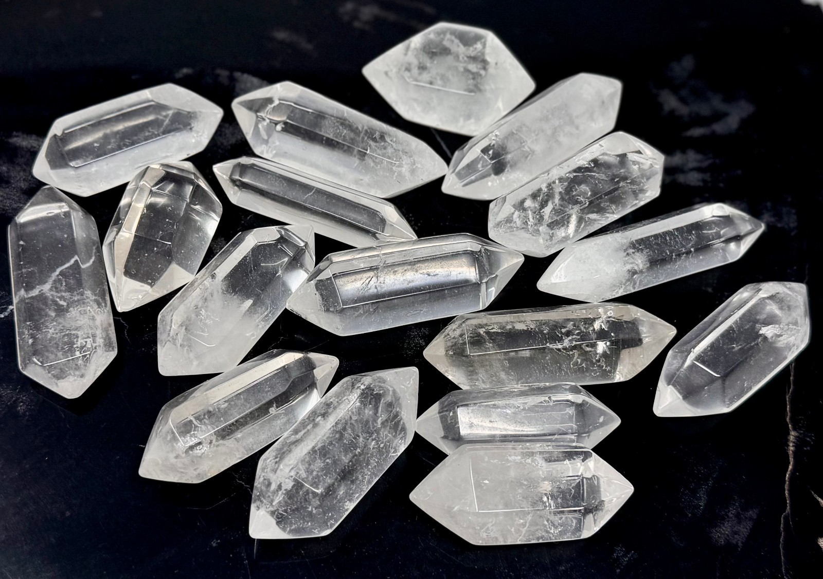 Double Terminated Clear Quartz Crystal Points: Pick Oz or lb Bulk Wholesale Lots