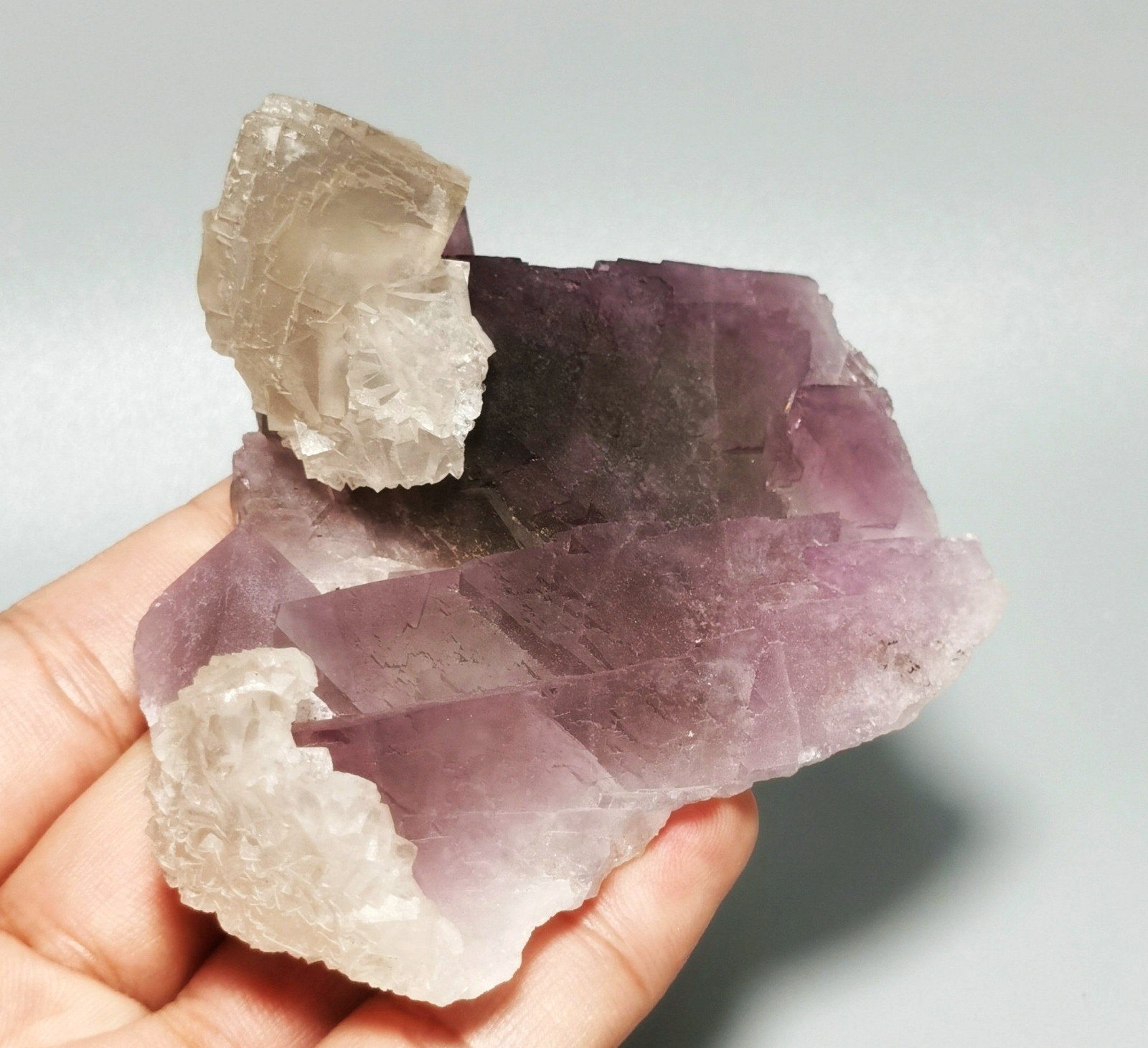 Rare Natural Purple Octagonal Fluorite Mineral Specimen China