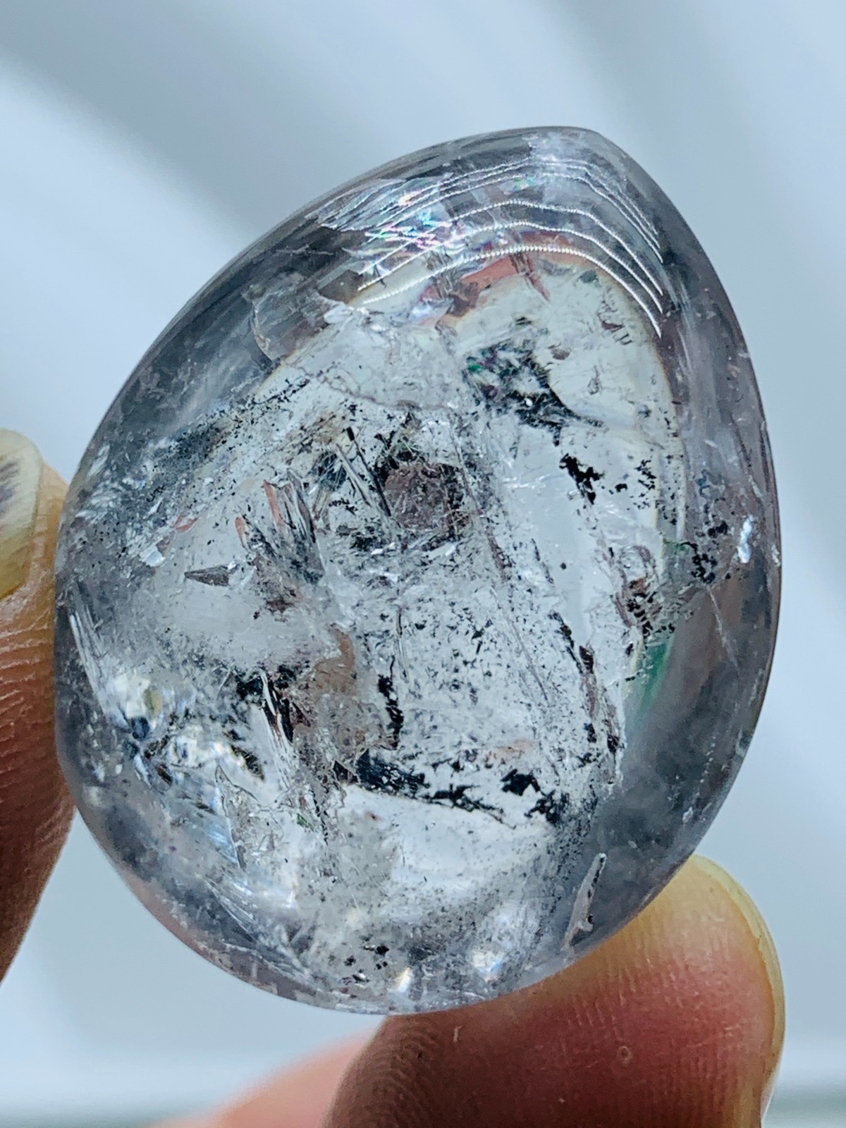 Natural Herkimer Diamond Enhydro Crystal Cluster&big moving water drop 21g 34MM