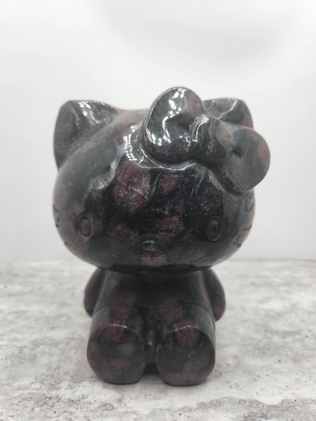 4LB Hello Kitty Cat Garnet Carved Crystal Natural Crystal Carving Cat Lover