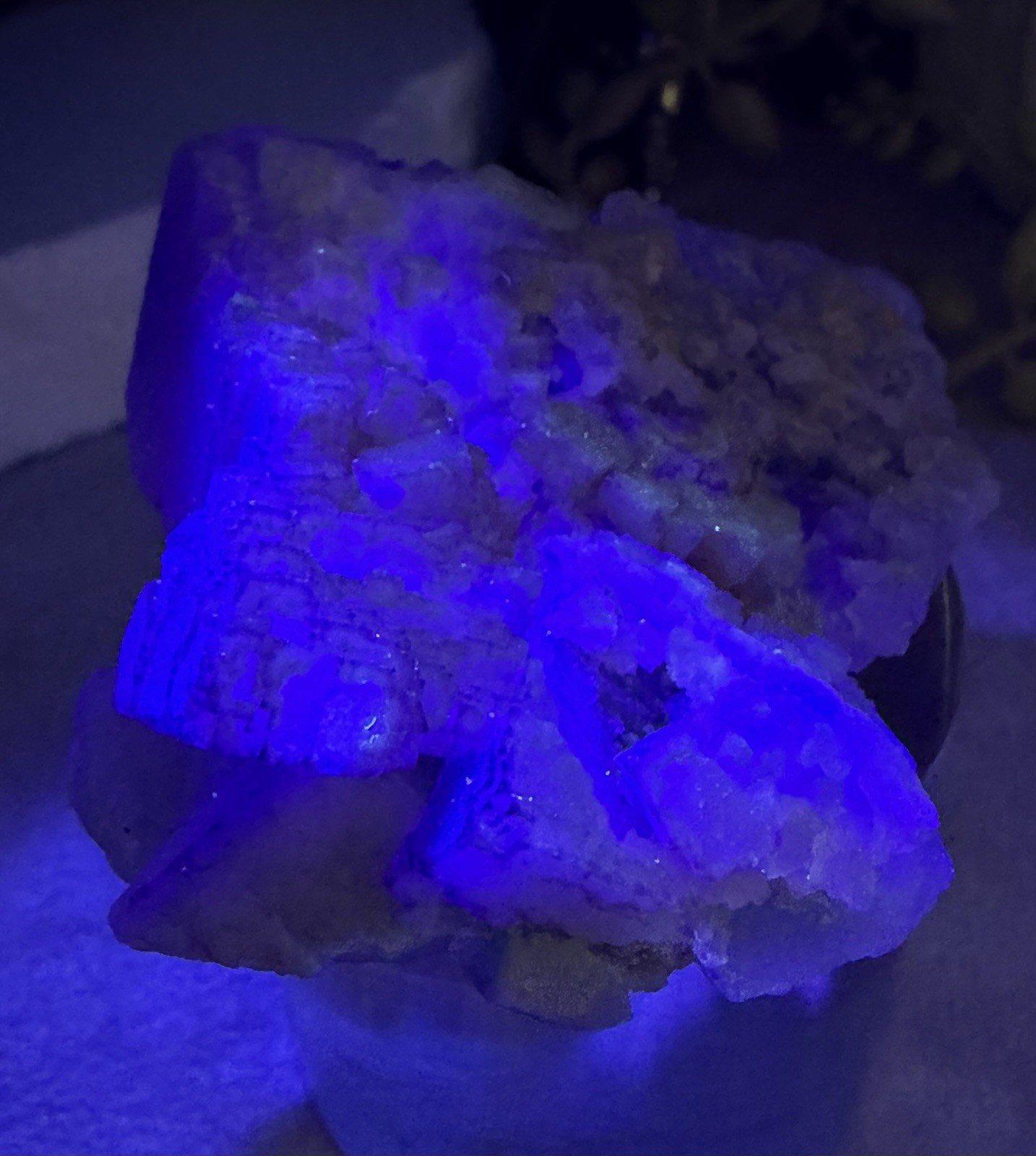 Crystal 96g Purple Blue Clear Fluorite Cluster Cube Specimen Mineral Raw
