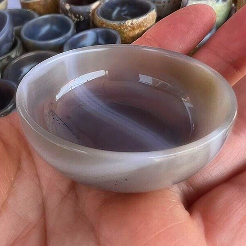 1 PC Natural Agate Bowl Home Decoration quartz Crystal Reiki Healing