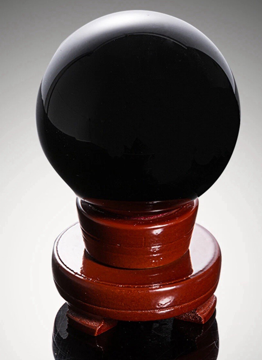 LONGWIN 120MM Color Crystal Ball Divination Glass Sphere Photo Prop Free Stand