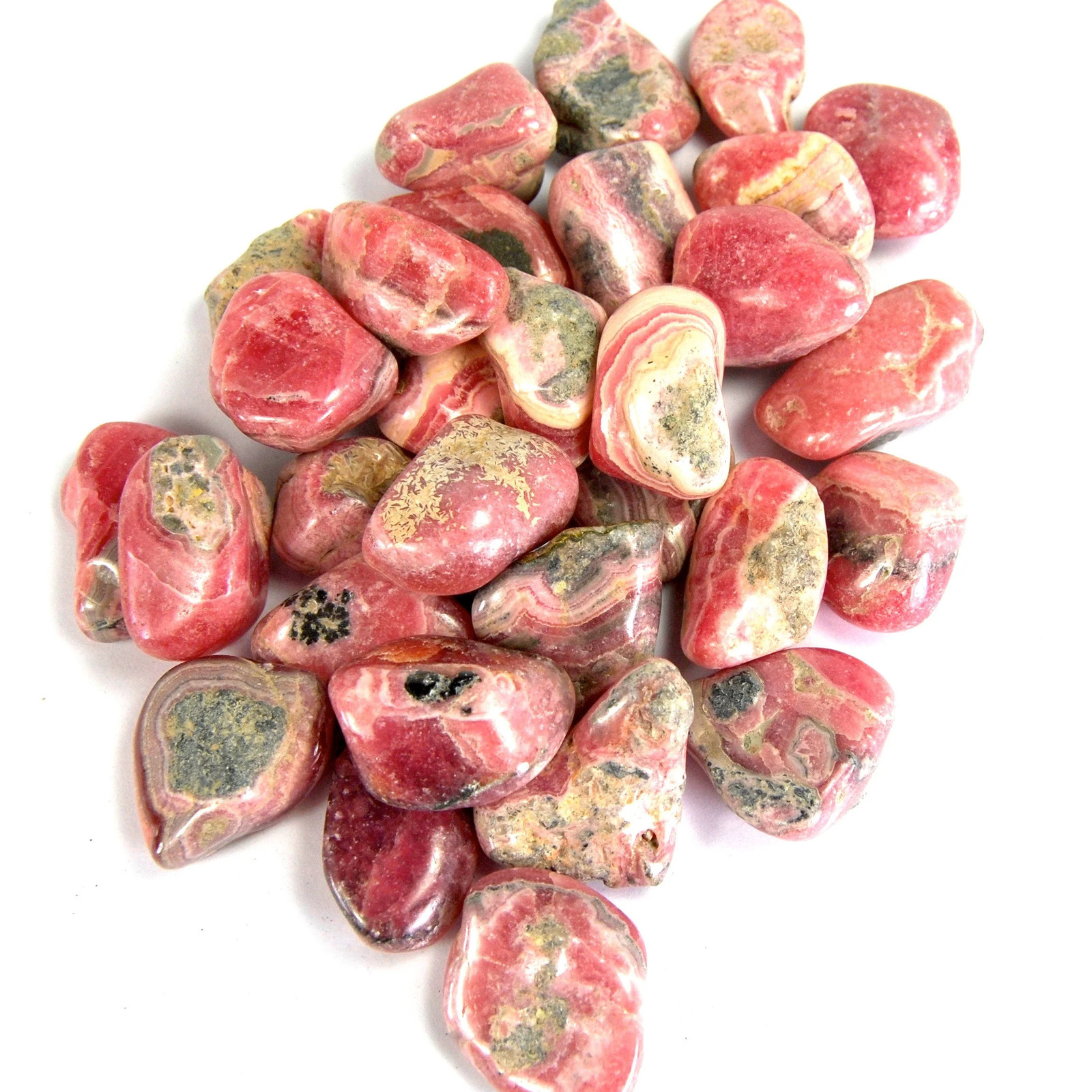 Genuine Rhodochrosite Crystal Tumbled Stones, Argentina