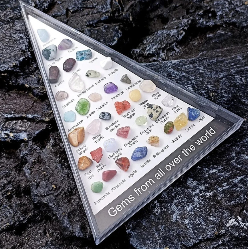 36pcs Quartz Crystal Chakra Healing Stones Hexagonal Meditation Set – NEW