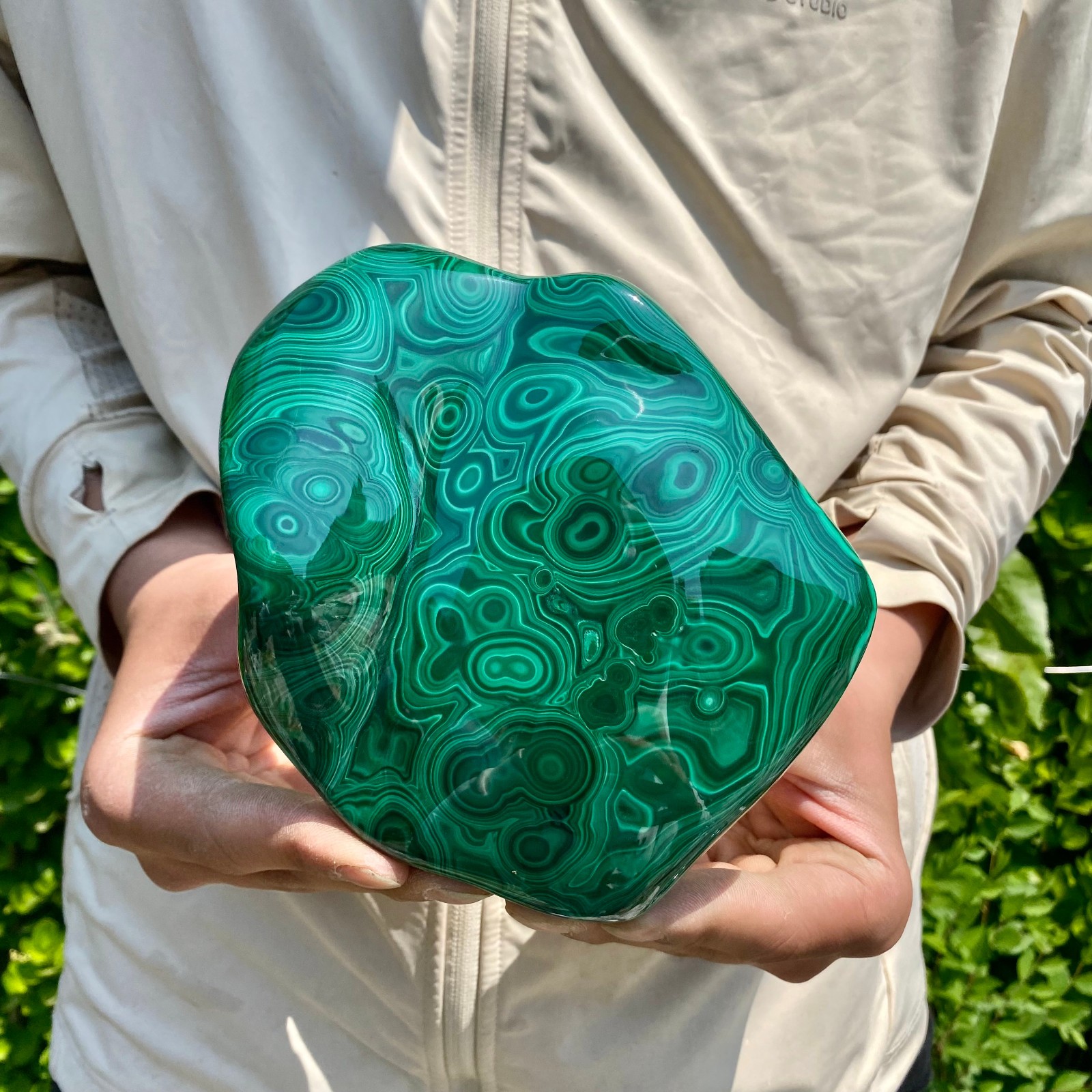 3.08LB Natural glossy Malachite transparent cluster rough mineral sample