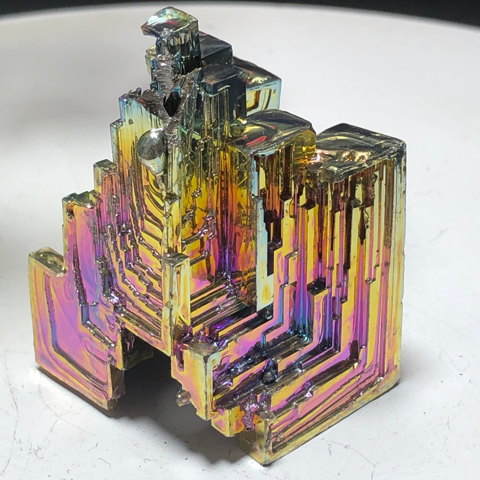 Natural Rainbow Aura Titanium Bismuth Specimen Mineral Gemstone Crystal Rock