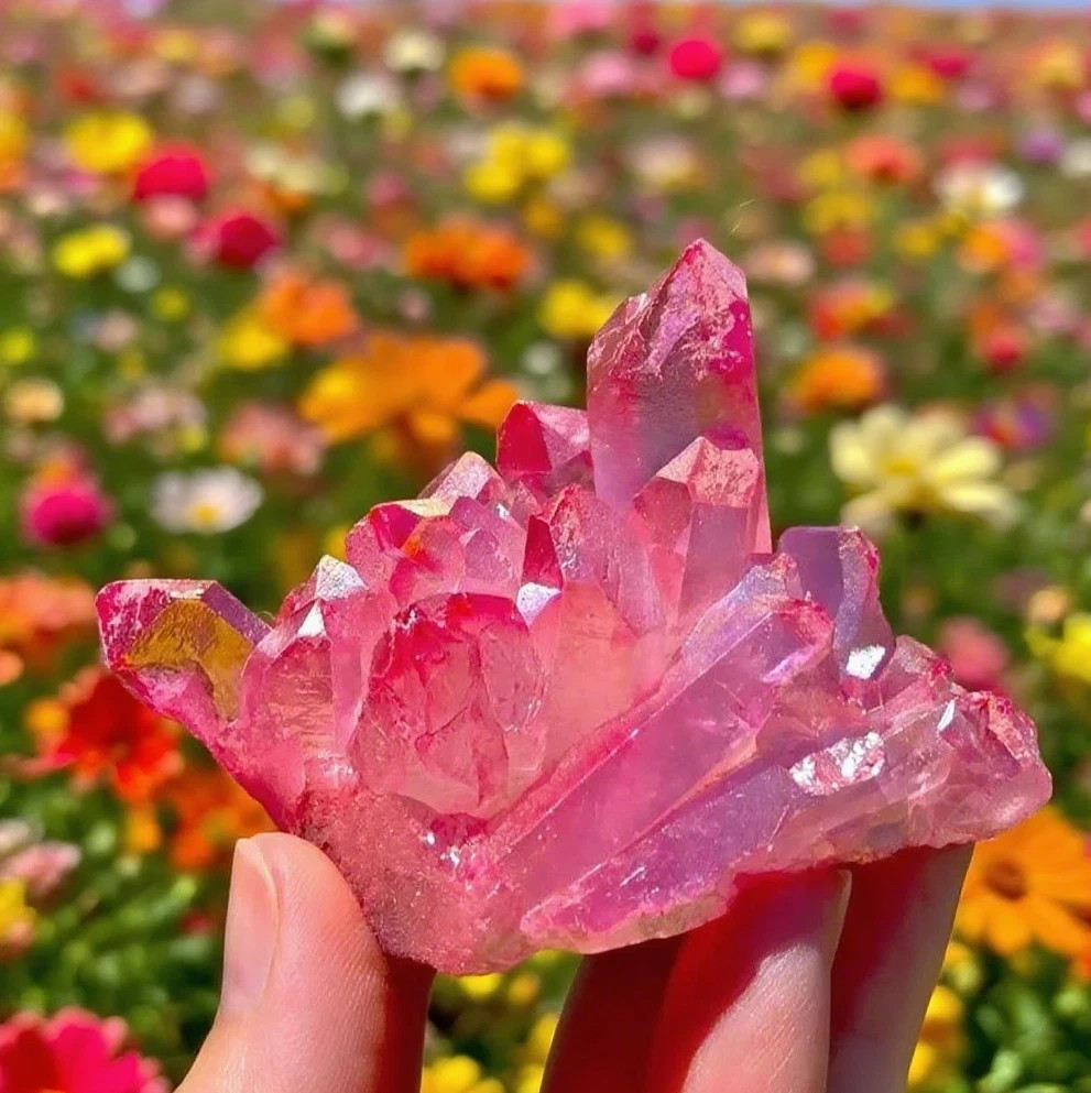 Angel Aura Quartz Cluster Set 9pcs Home Dorm Decor, Crystal Collection Gift