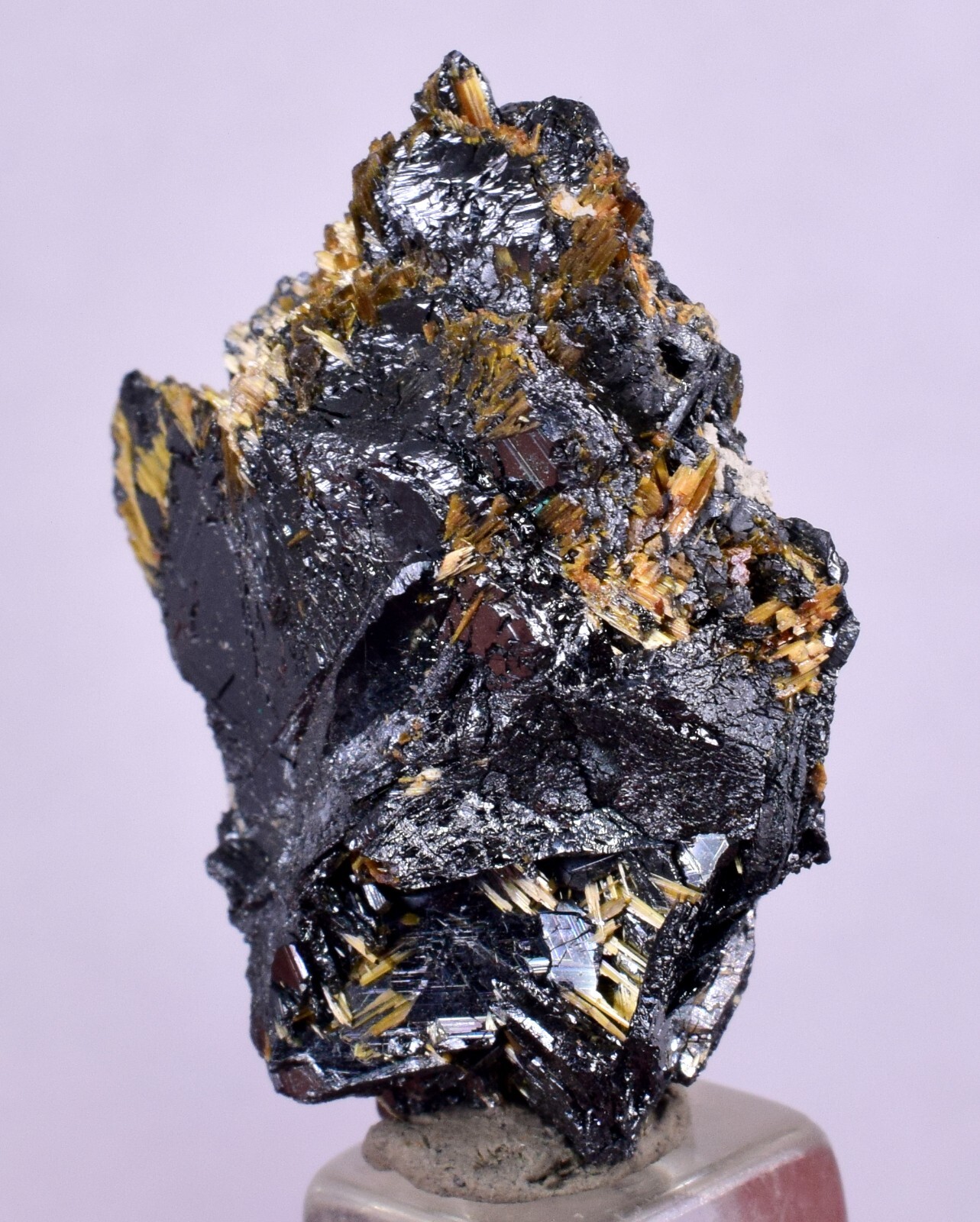 3.1cms GOLDEN RUTILE HEMATITE SPRAY NEEDLES CRYSTALS TITANIUM BAHIA BRAZIL XB16