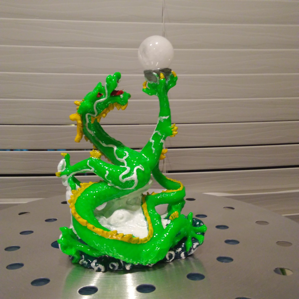 Chinese Dragons with Orange Quartz Xiuyan Jade or Black Labrad crystal ball