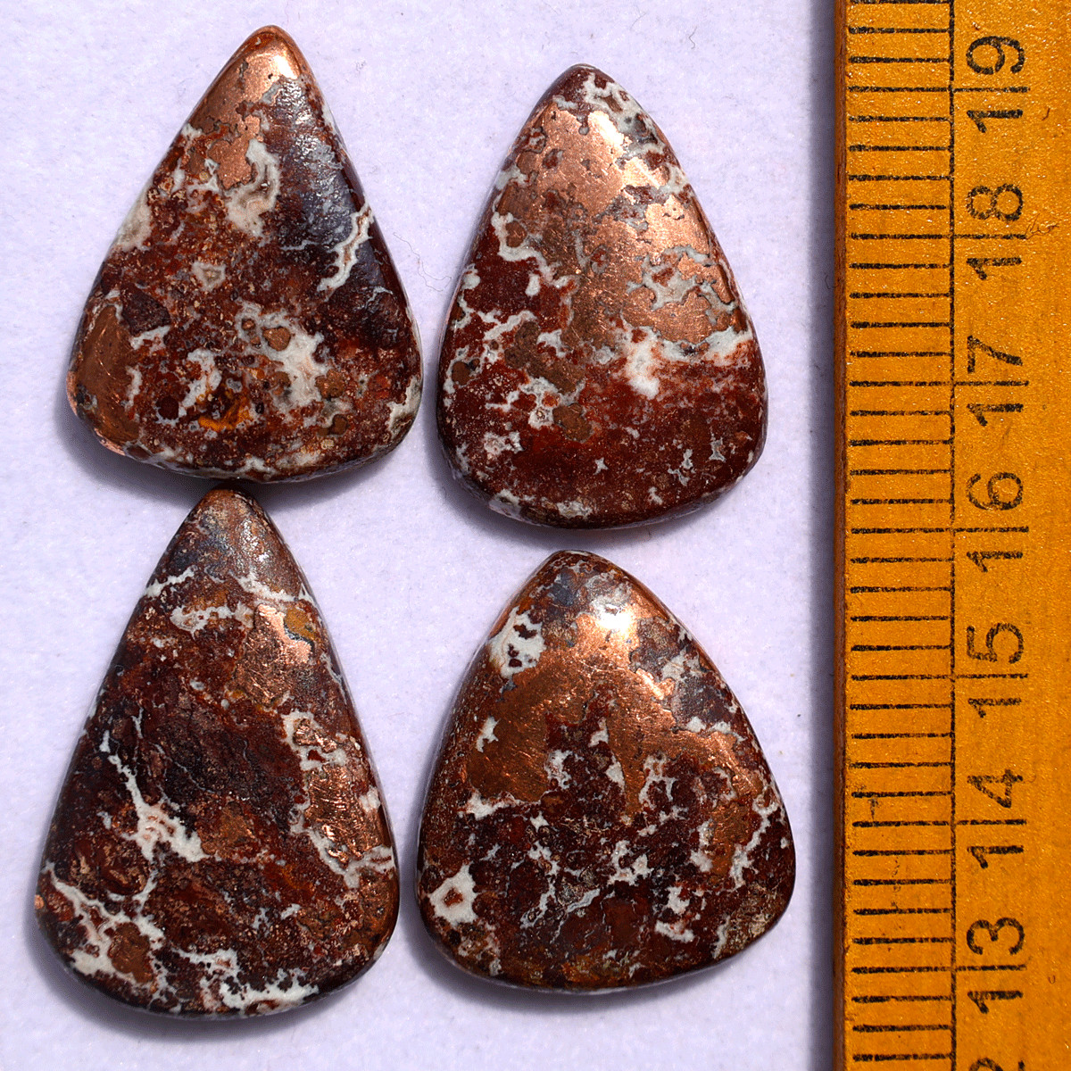 4 Pcs Natural Copper Dolomite Hi-Grade Collectible Teardrop Crystal Specimens