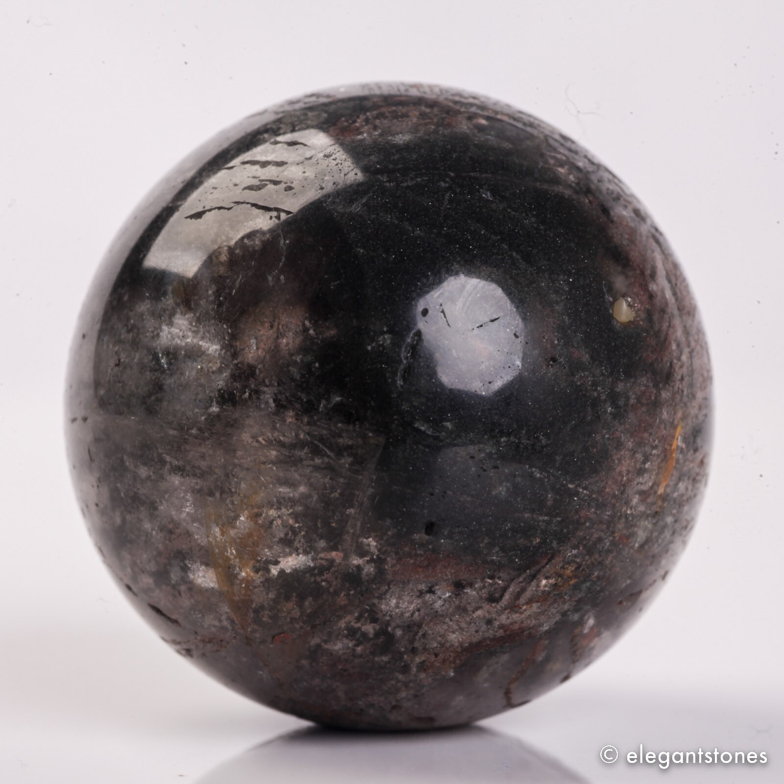 66g37mm Natural Garden/Phantom/Ghost/Lodolite Quartz Crystal Sphere Healing Ball